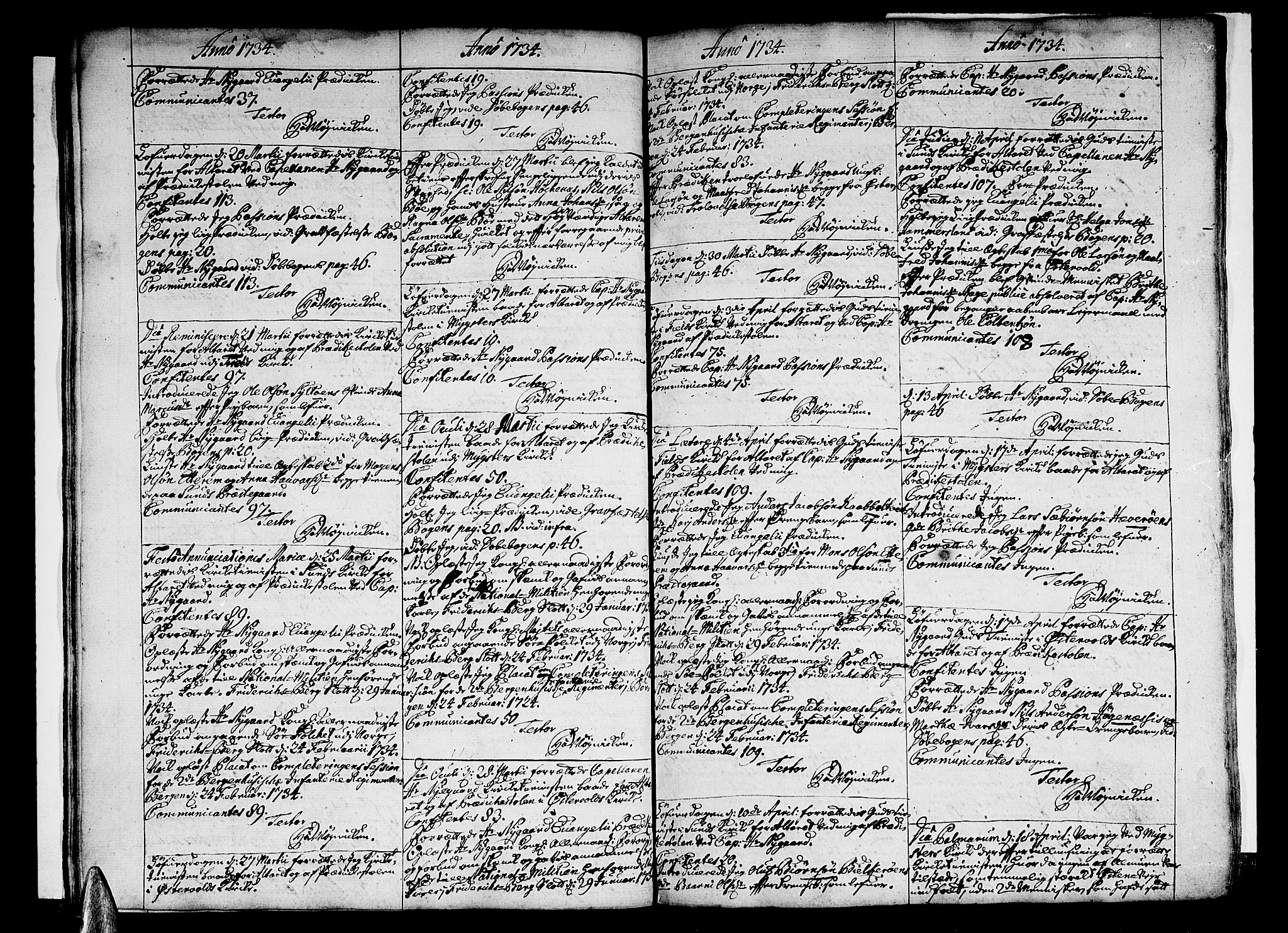 Sund sokneprestembete, AV/SAB-A-99930: Parish register (official) no. A 1, 1729-1740