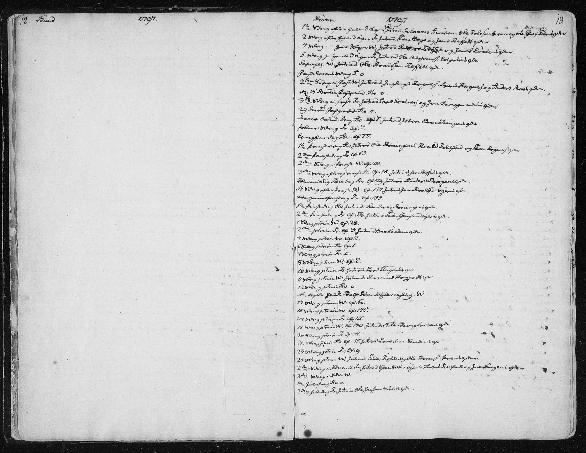 Ministerialprotokoller, klokkerbøker og fødselsregistre - Sør-Trøndelag, SAT/A-1456/687/L0992: Parish register (official) no. 687A03 /1, 1788-1815, p. 12-13