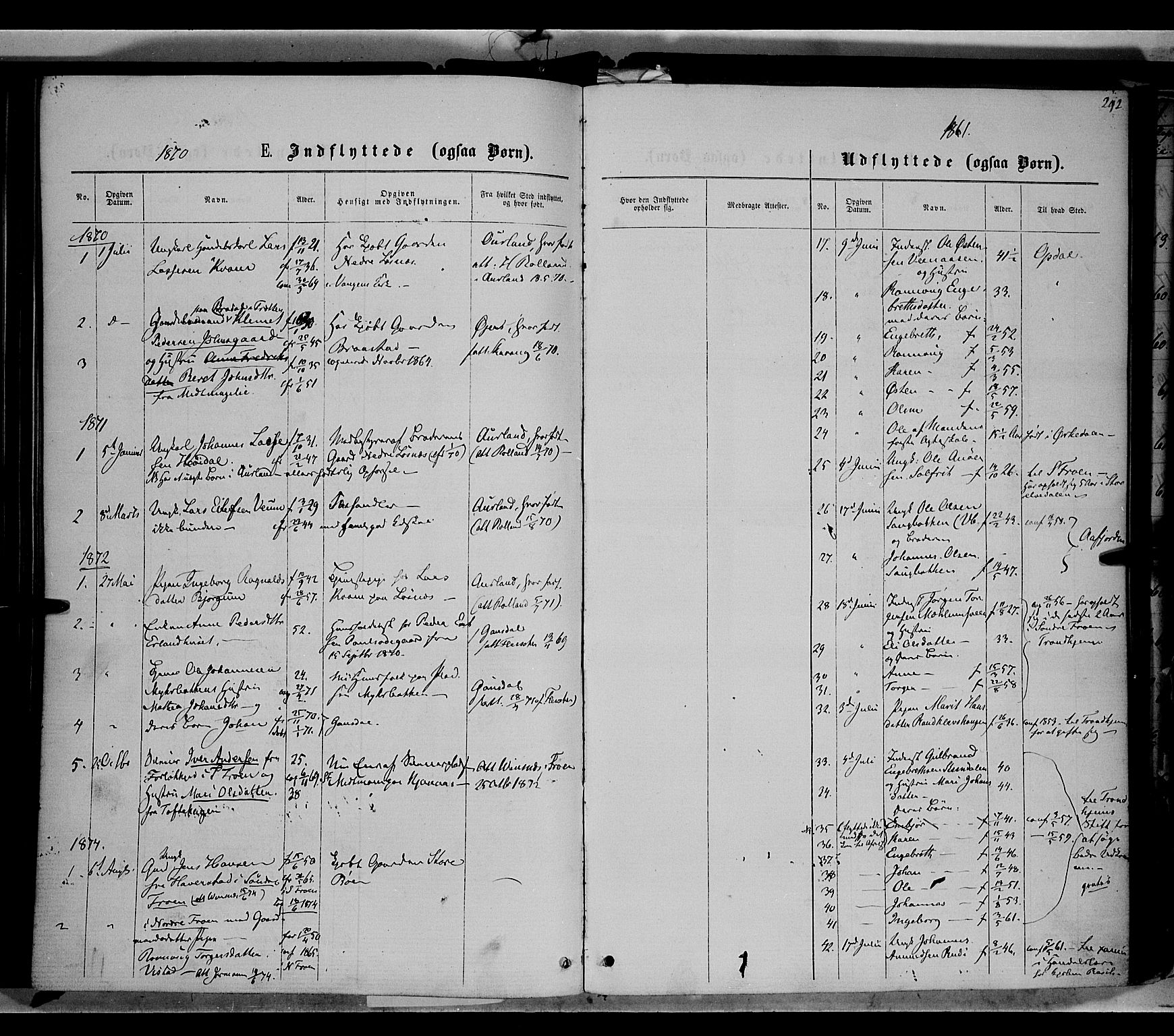 Ringebu prestekontor, SAH/PREST-082/H/Ha/Haa/L0007: Parish register (official) no. 7, 1860-1877, p. 292