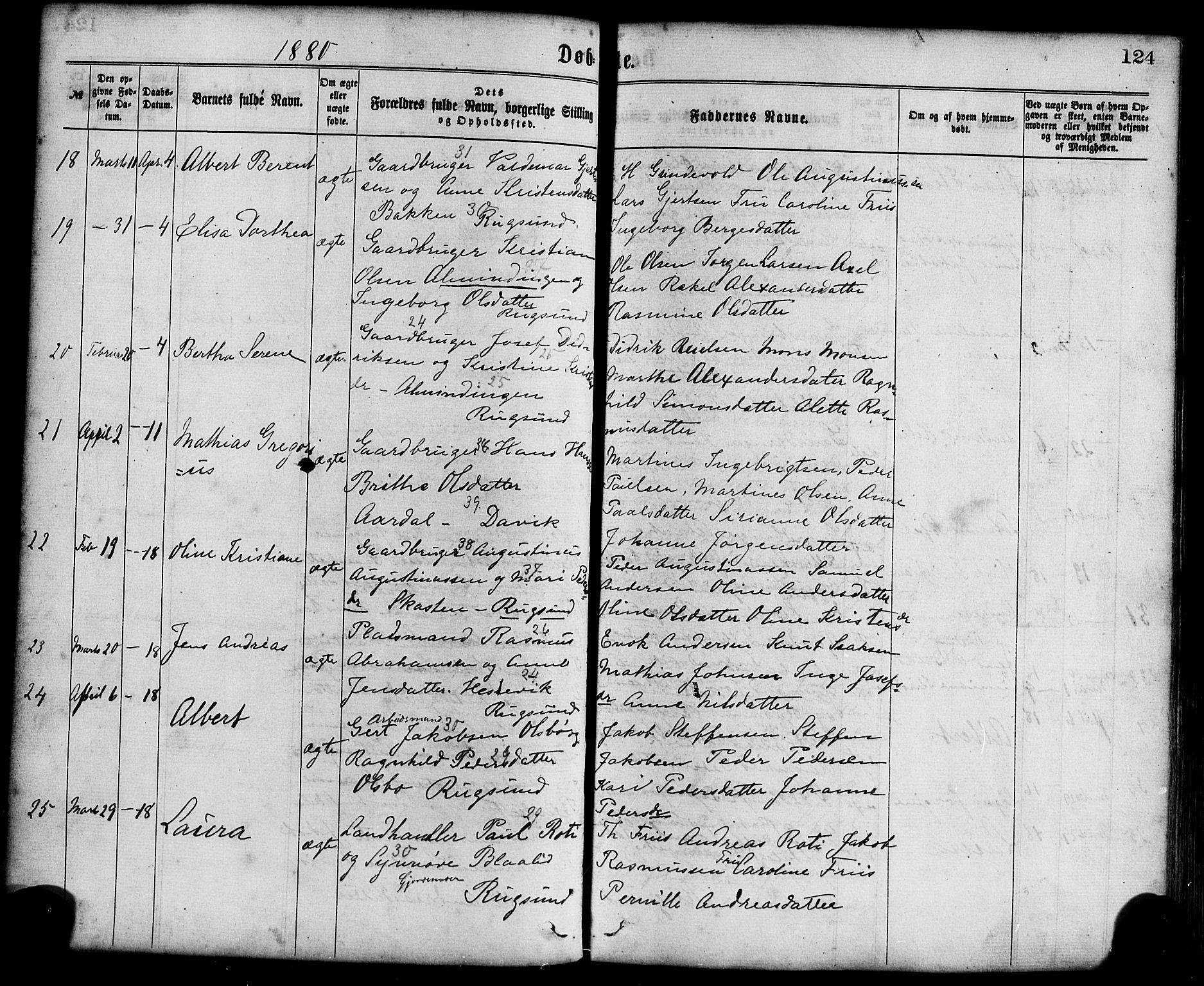 Davik sokneprestembete, AV/SAB-A-79701/H/Haa/Haaa/L0006: Parish register (official) no. A 6, 1867-1881, p. 124