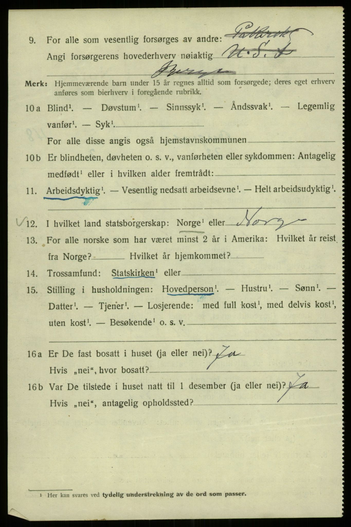 SAB, 1920 census for Bergen, 1920, p. 117655