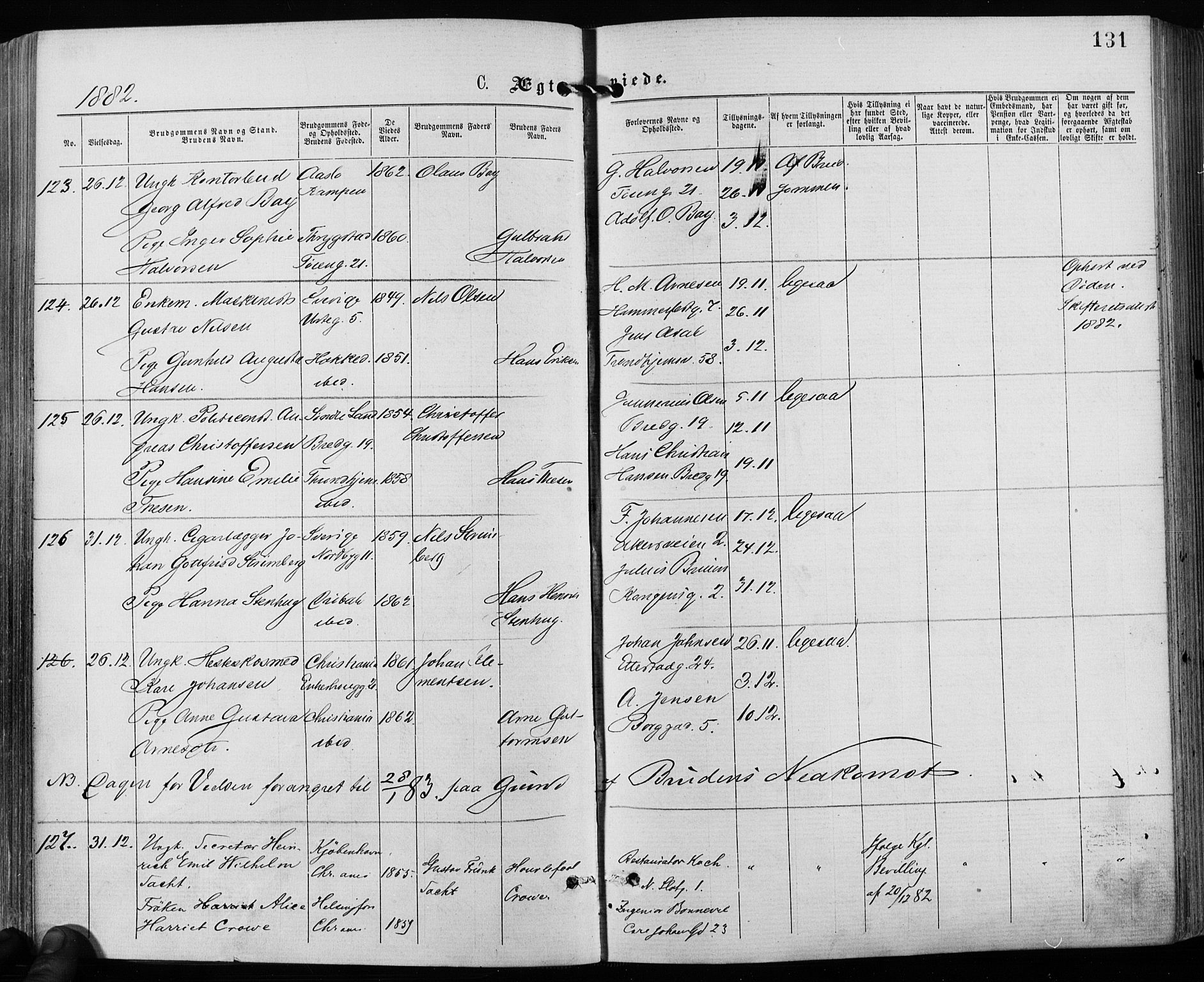 Grønland prestekontor Kirkebøker, AV/SAO-A-10848/F/Fa/L0006: Parish register (official) no. 6, 1877-1886, p. 131