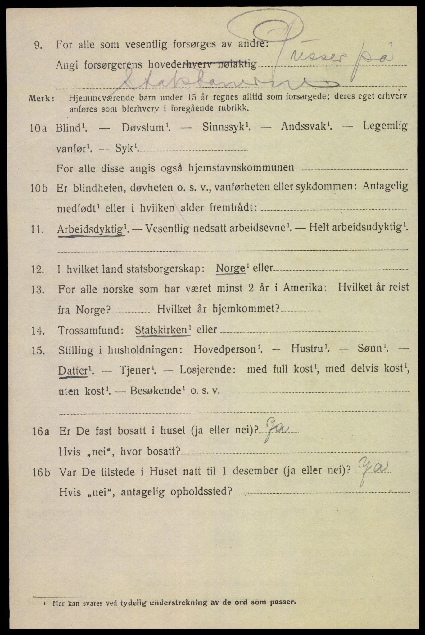SAK, 1920 census for Flekkefjord, 1920, p. 5821