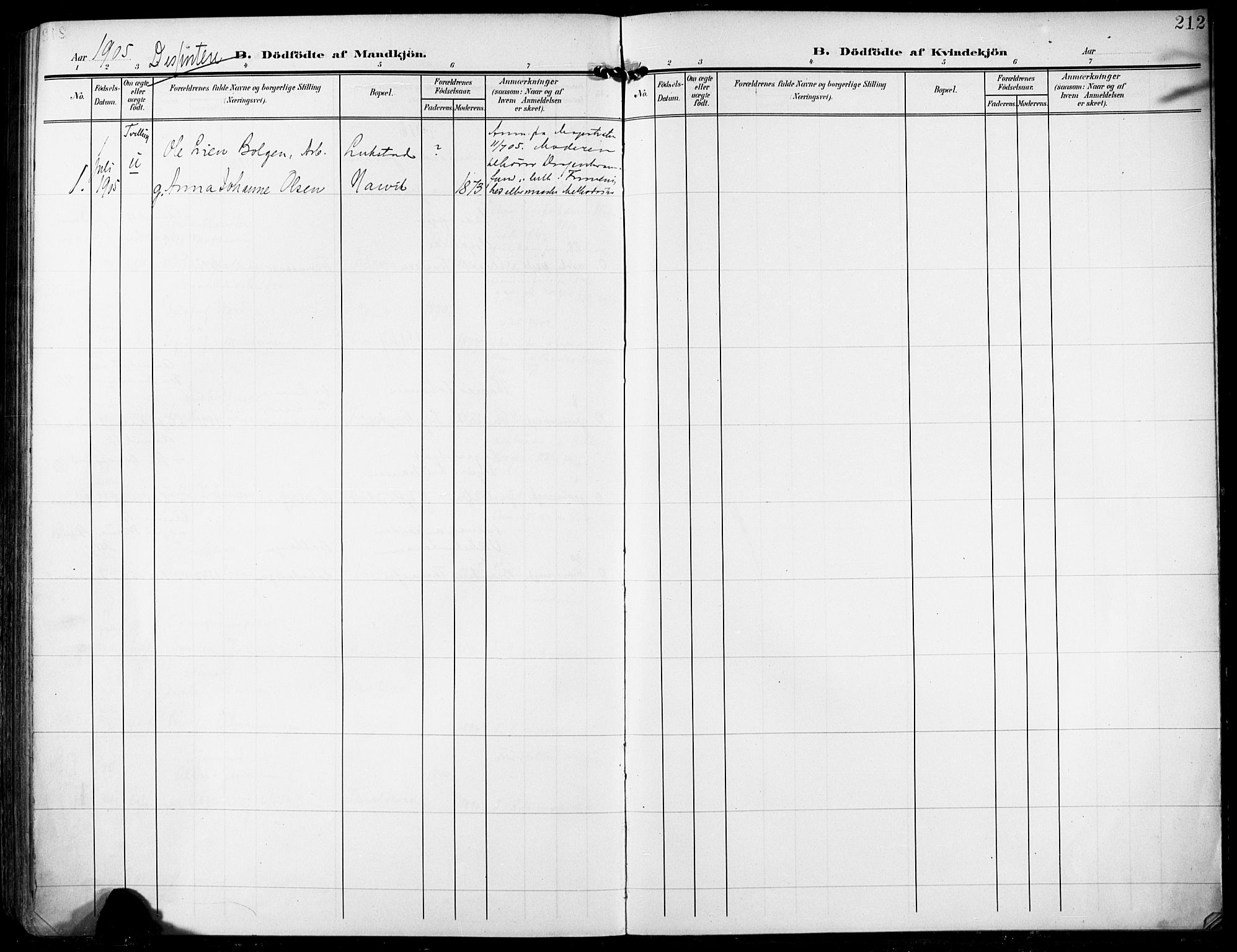 Ministerialprotokoller, klokkerbøker og fødselsregistre - Nordland, AV/SAT-A-1459/871/L0994: Parish register (official) no. 871A10, 1902-1910, p. 212