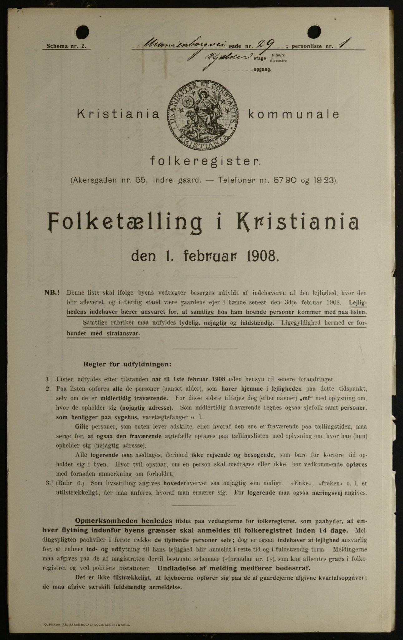 OBA, Municipal Census 1908 for Kristiania, 1908, p. 108214