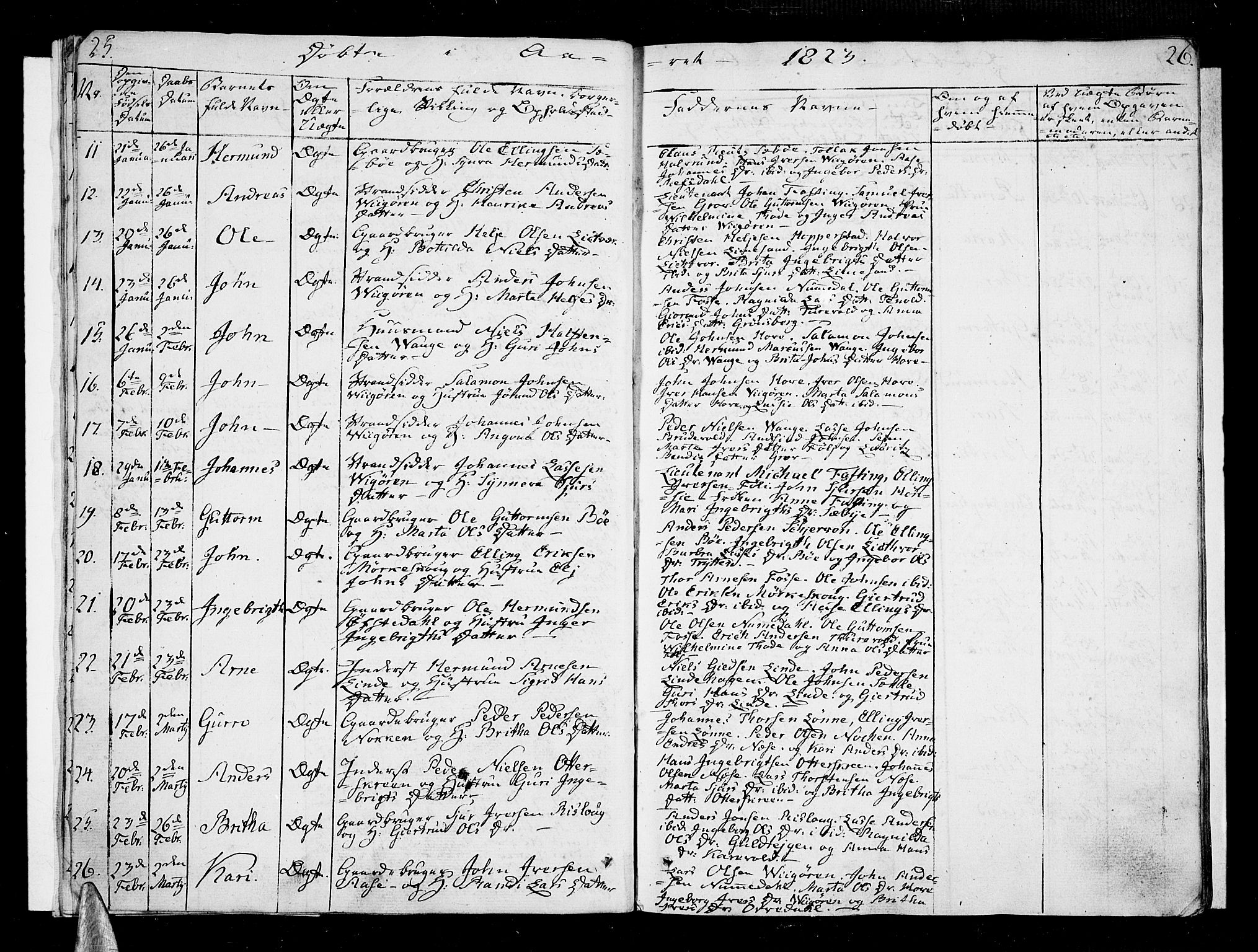 Vik sokneprestembete, SAB/A-81501: Parish register (official) no. A 6, 1821-1831, p. 25-26