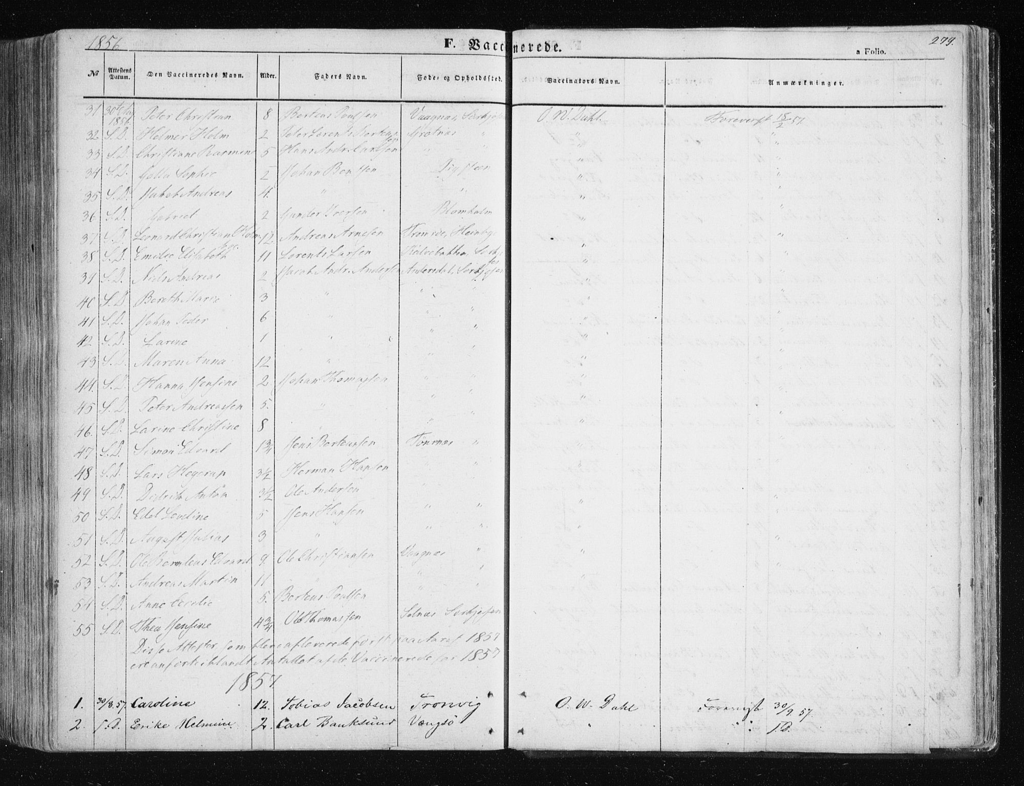 Tromsøysund sokneprestkontor, AV/SATØ-S-1304/G/Ga/L0001kirke: Parish register (official) no. 1, 1856-1867, p. 279