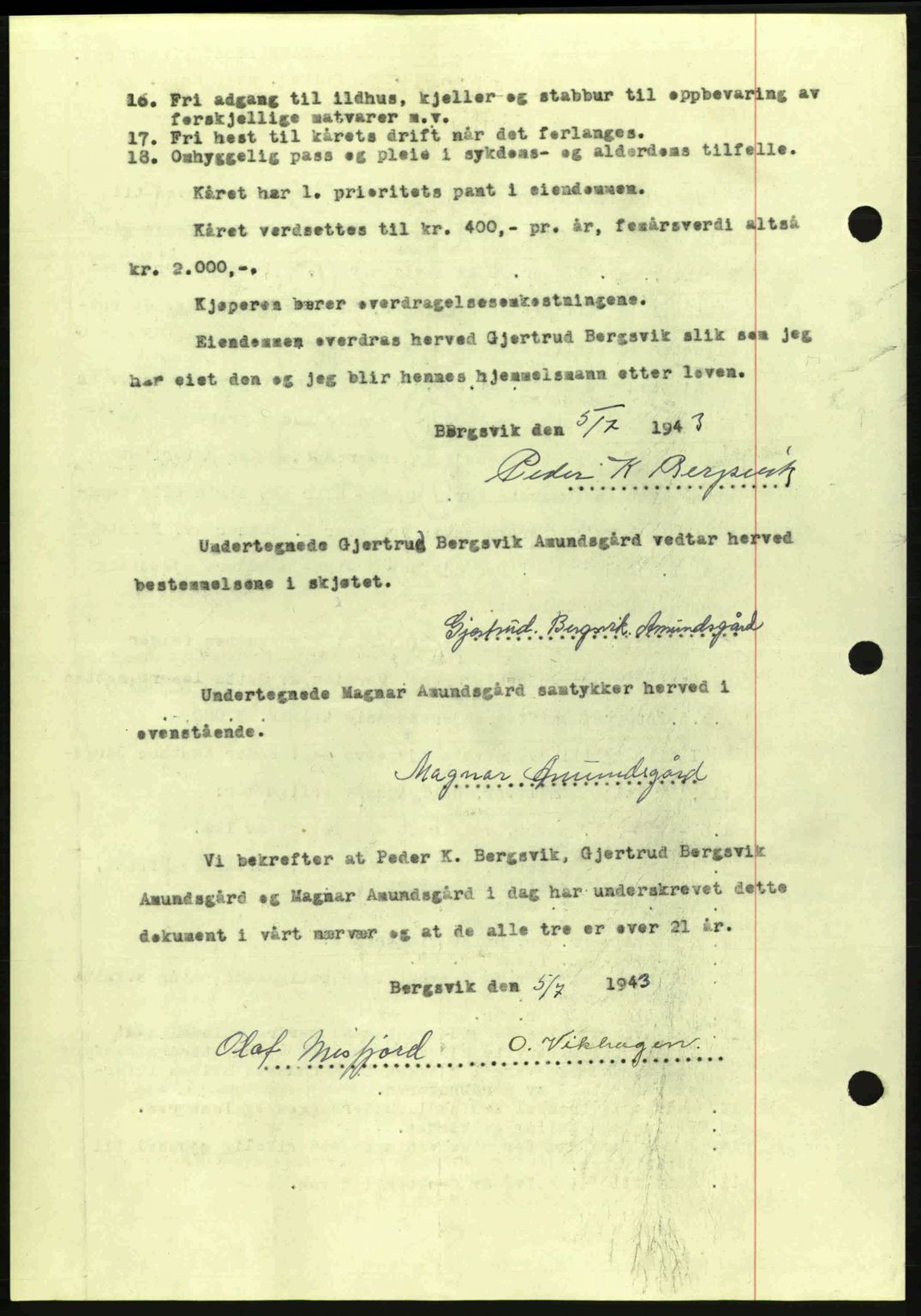 Romsdal sorenskriveri, AV/SAT-A-4149/1/2/2C: Mortgage book no. A17, 1944-1945, Diary no: : 60/1945