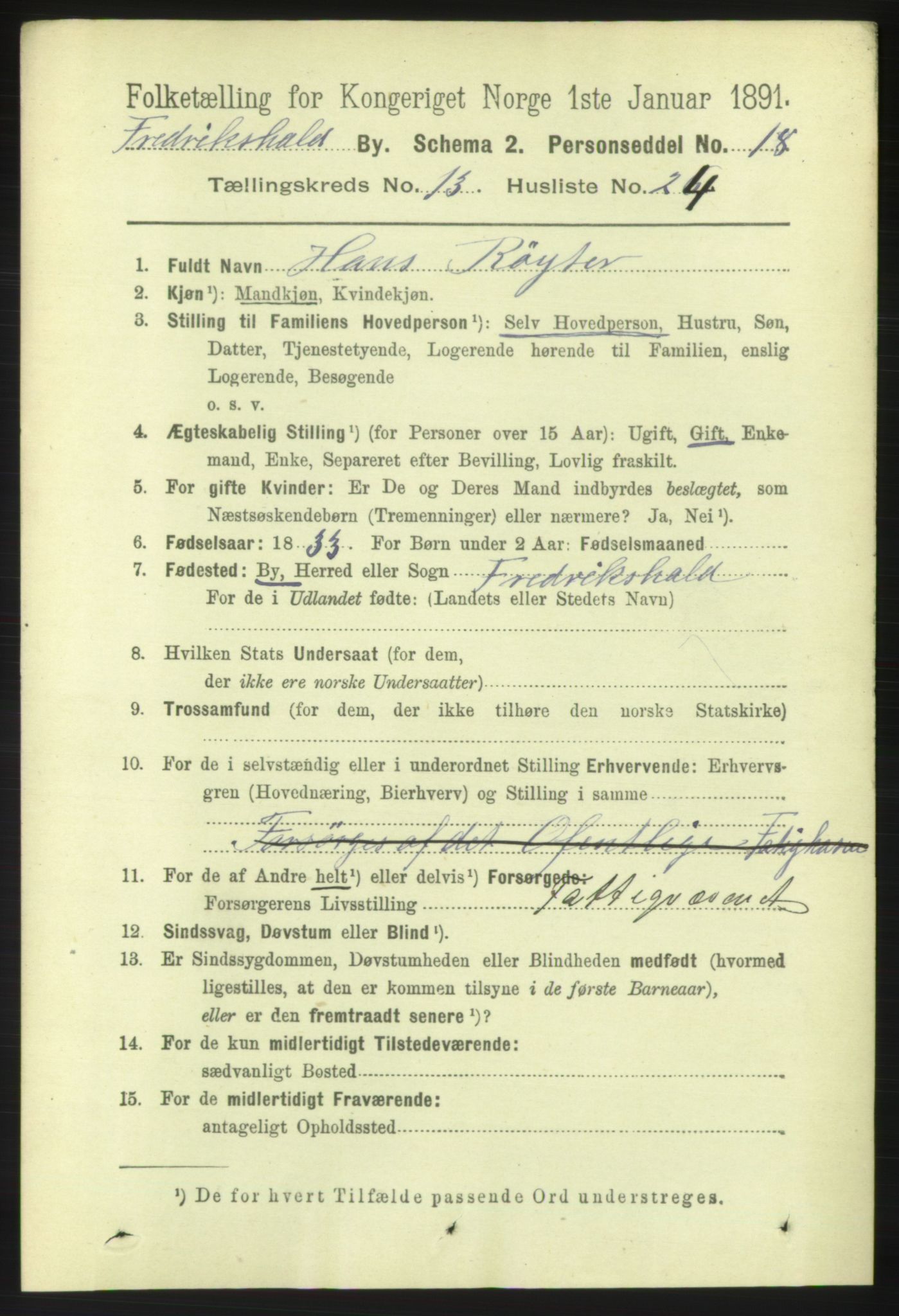 RA, 1891 census for 0101 Fredrikshald, 1891, p. 9008