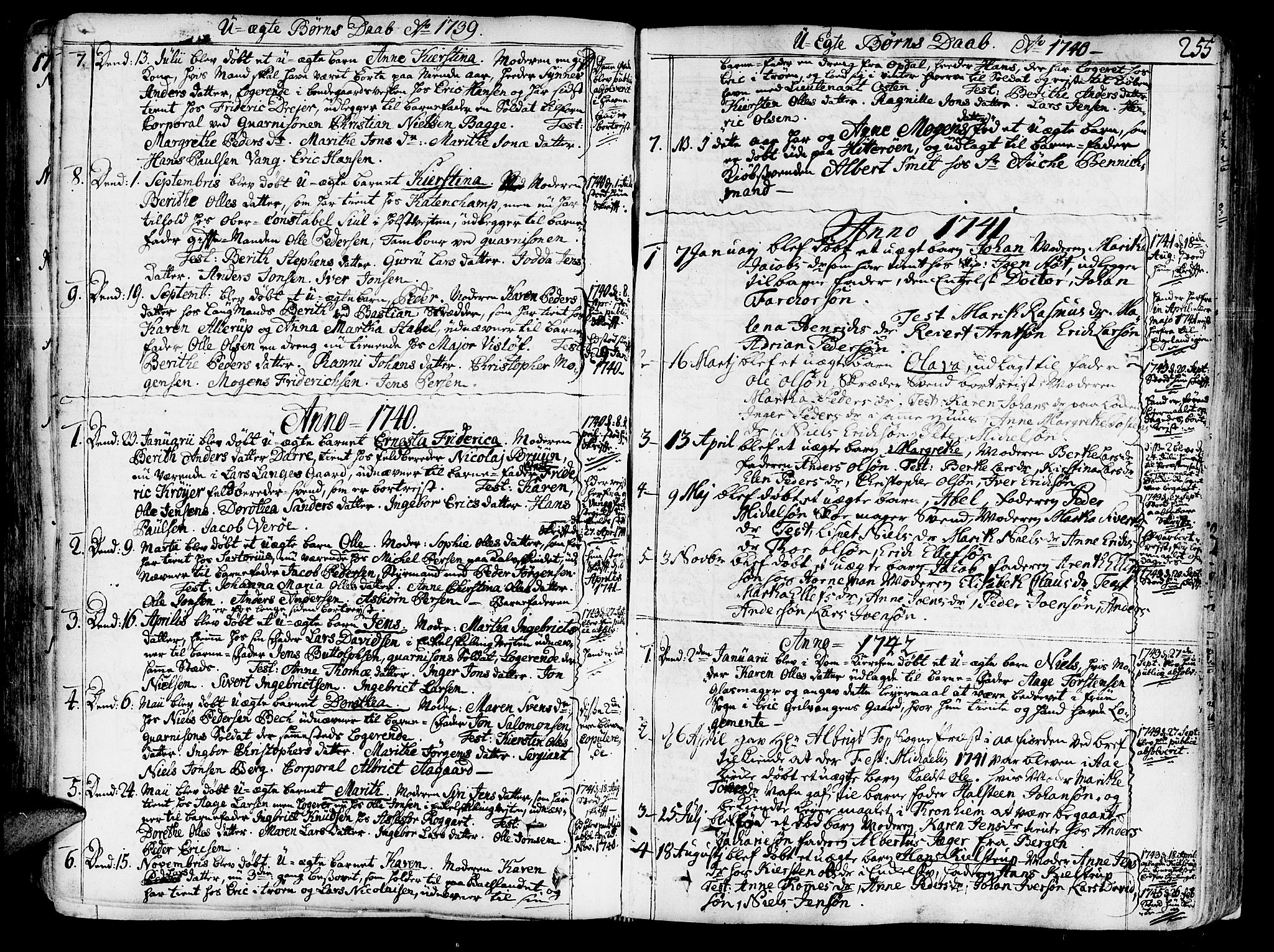 Ministerialprotokoller, klokkerbøker og fødselsregistre - Sør-Trøndelag, SAT/A-1456/602/L0103: Parish register (official) no. 602A01, 1732-1774, p. 255