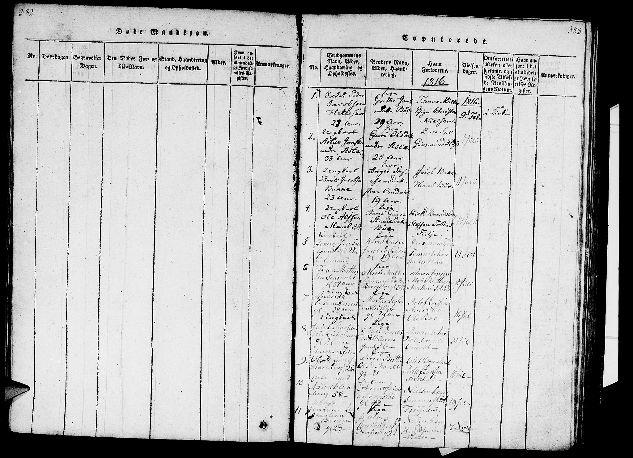 Sokndal sokneprestkontor, SAST/A-101808: Parish register (official) no. A 6, 1815-1826, p. 382-383