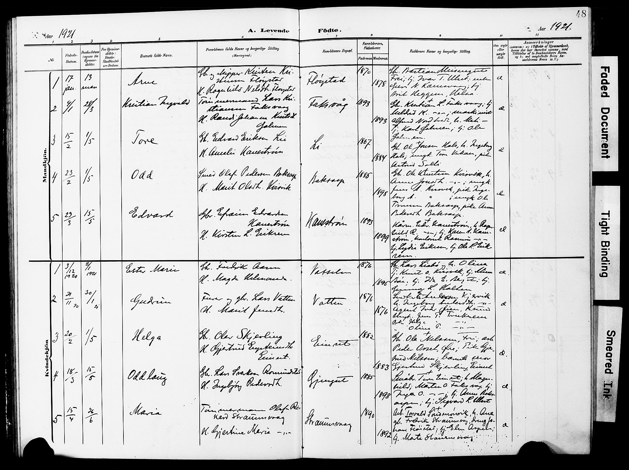 Ministerialprotokoller, klokkerbøker og fødselsregistre - Møre og Romsdal, AV/SAT-A-1454/587/L1001: Parish register (copy) no. 587C01, 1906-1927, p. 48