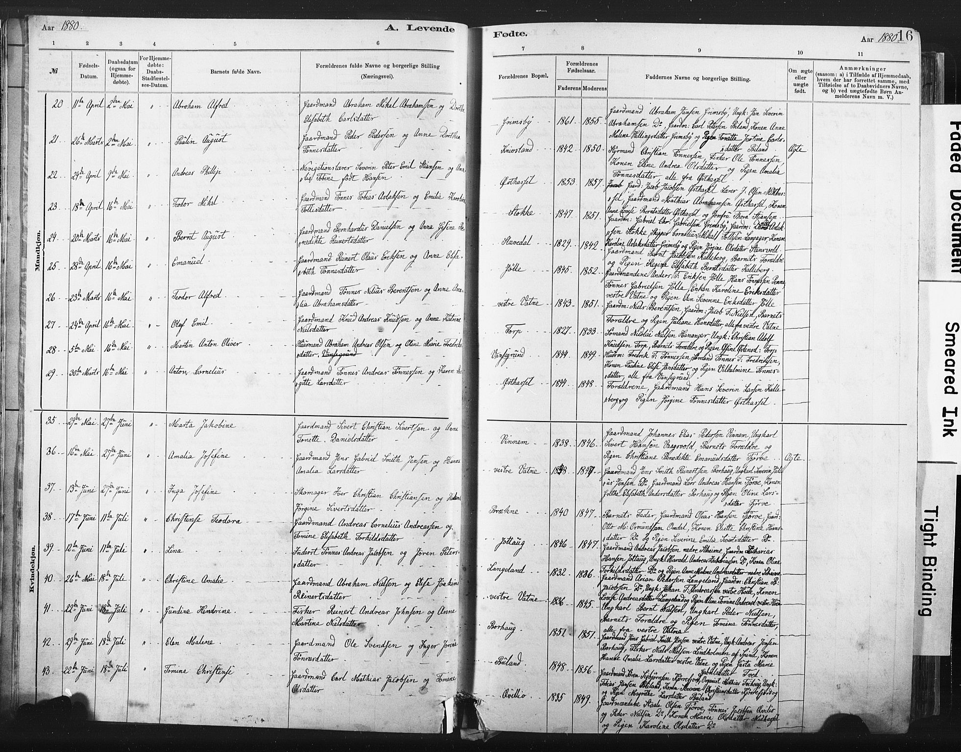 Lista sokneprestkontor, AV/SAK-1111-0027/F/Fa/L0012: Parish register (official) no. A 12, 1879-1903, p. 16