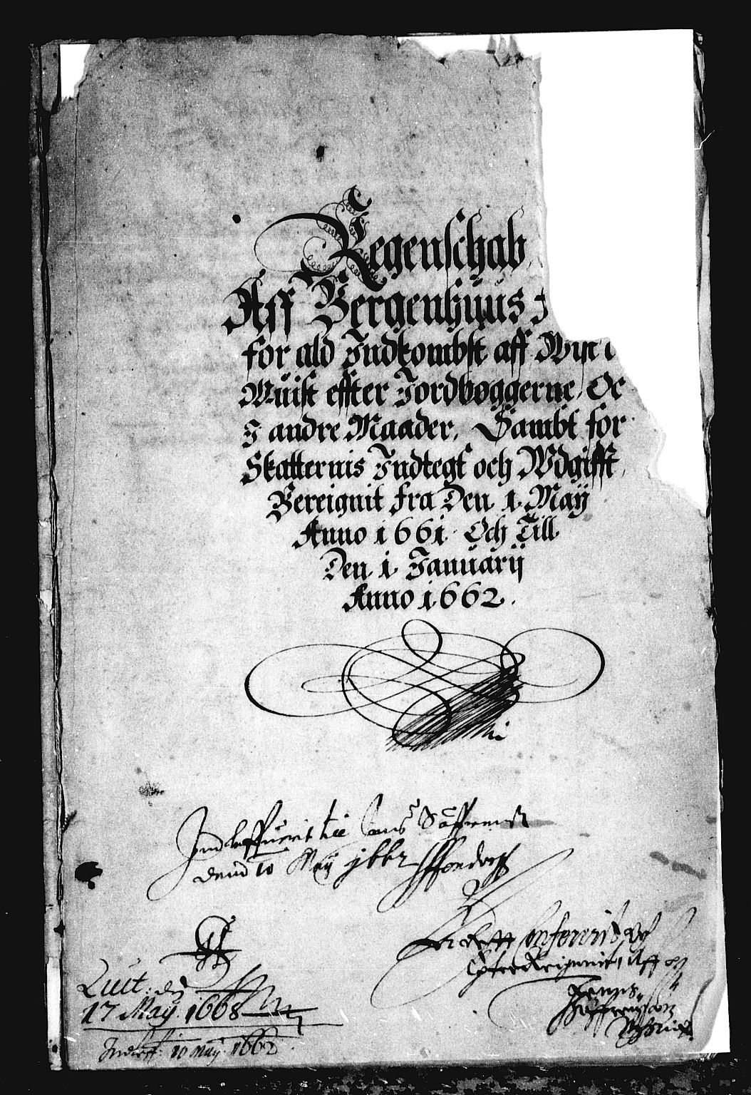 Rentekammeret inntil 1814, Reviderte regnskaper, Stiftamtstueregnskaper, Bergen stiftamt, AV/RA-EA-6043/R/Rc/L0001: Bergen stiftamt, 1661