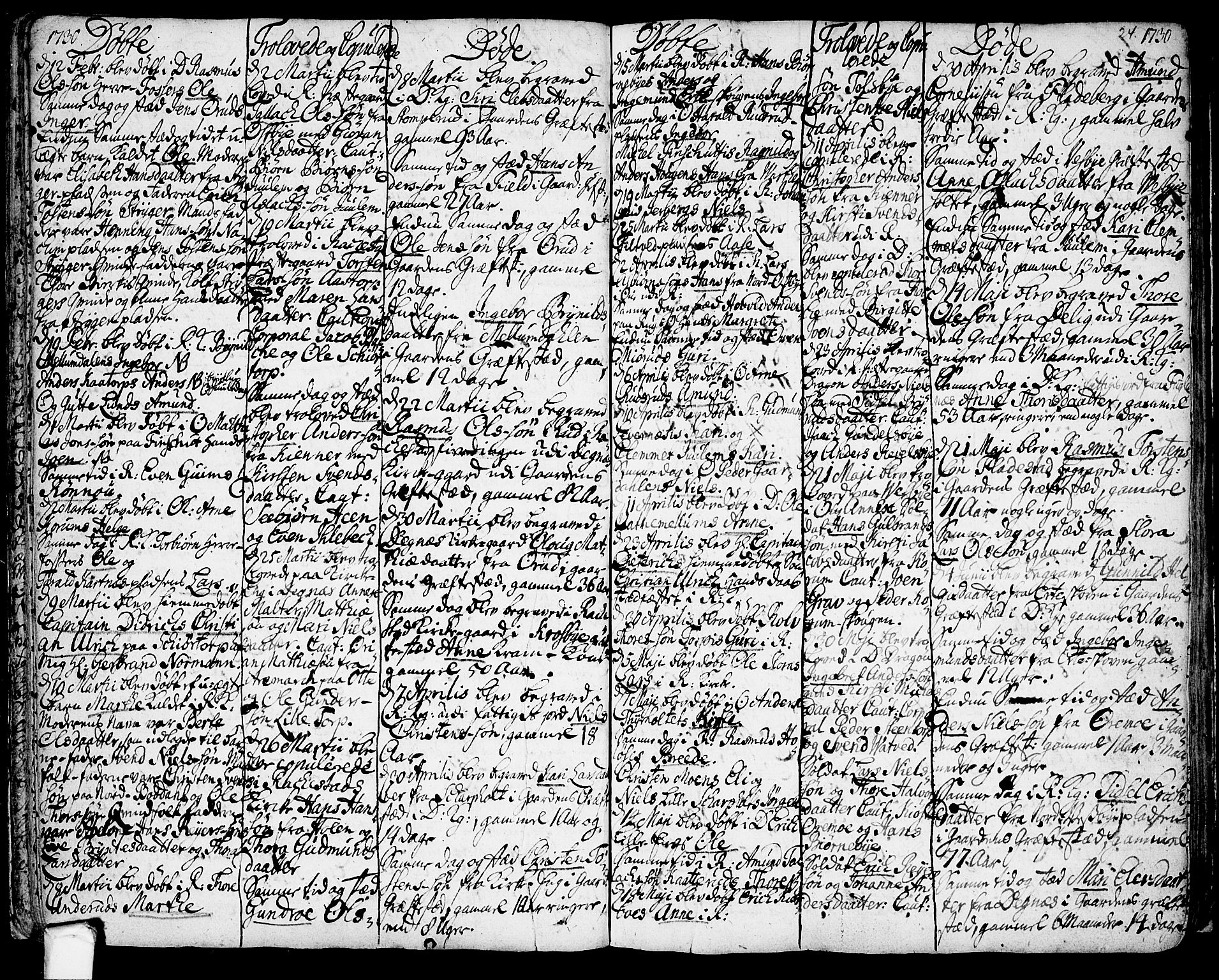 Rakkestad prestekontor Kirkebøker, AV/SAO-A-2008/F/Fa/L0001: Parish register (official) no. I 1, 1722-1740, p. 24