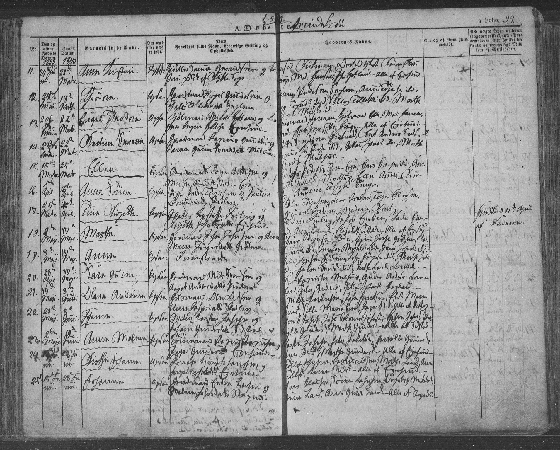 Eigersund sokneprestkontor, SAST/A-101807/S08/L0009: Parish register (official) no. A 9, 1827-1850, p. 99