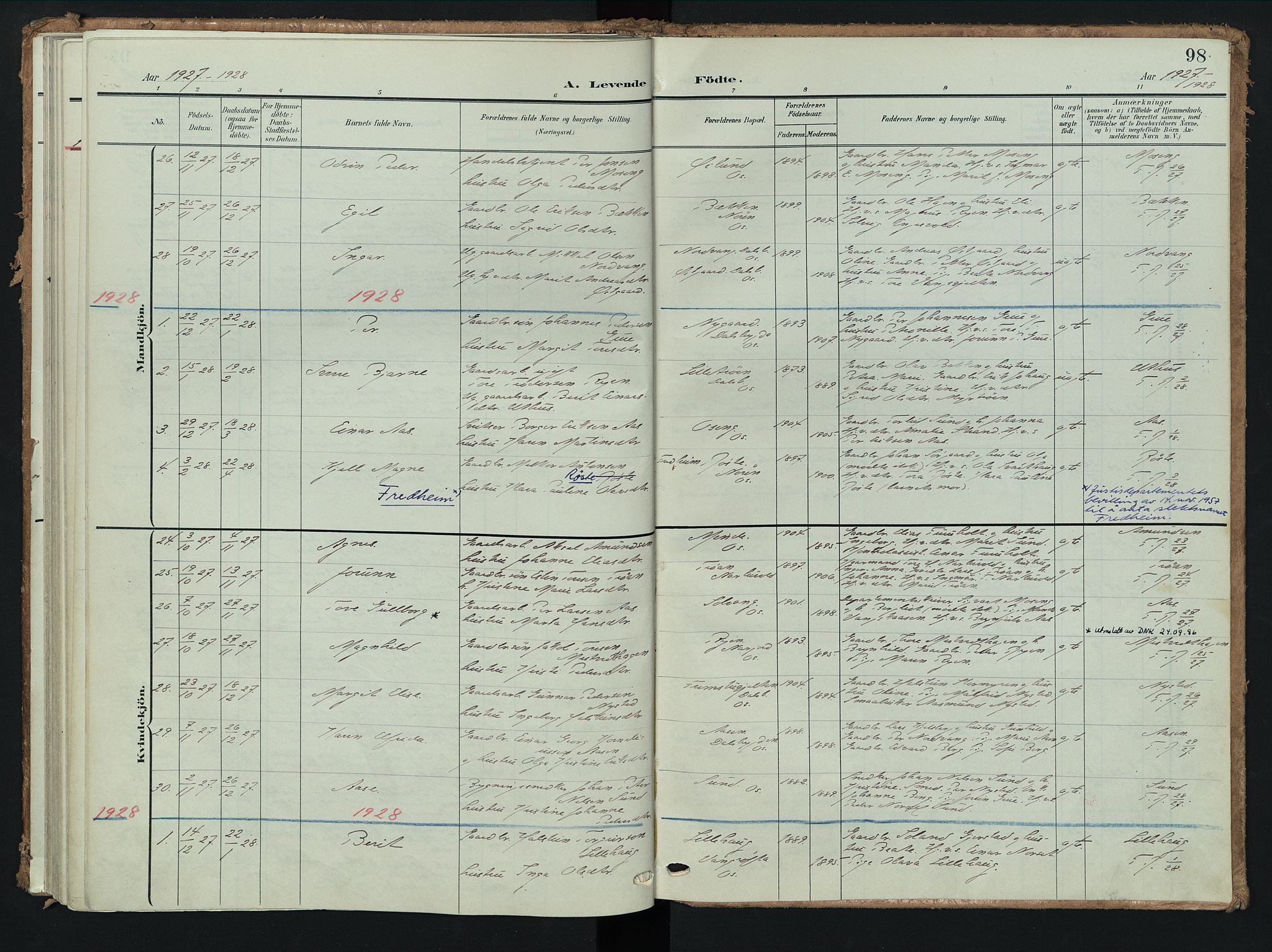 Tolga prestekontor, AV/SAH-PREST-062/K/L0009: Parish register (official) no. 9, 1903-1928, p. 98