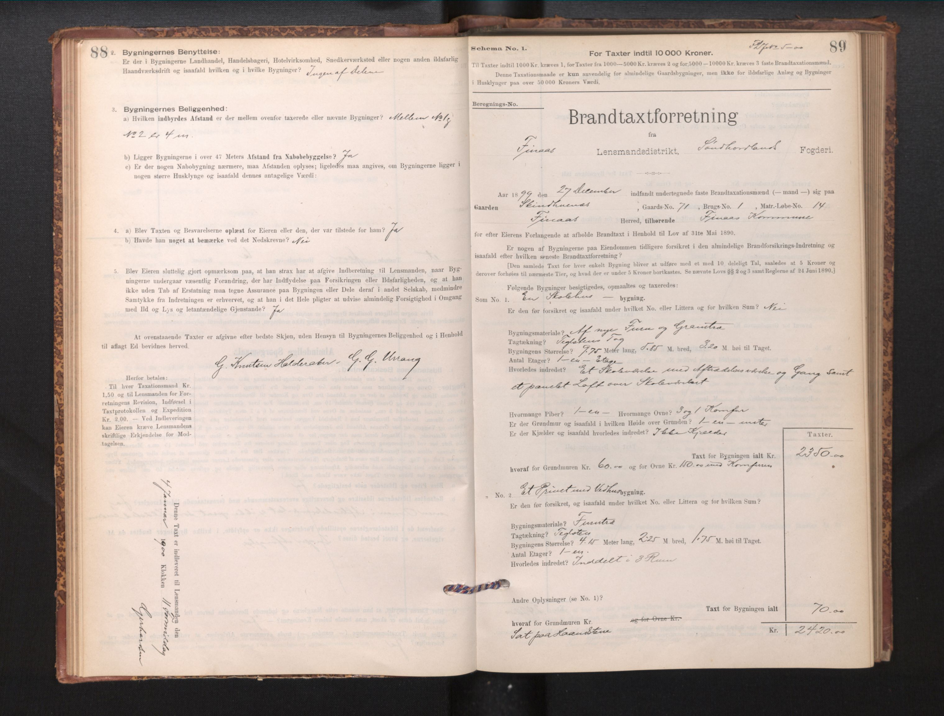 Lensmannen i Finnås, AV/SAB-A-31901/0012/L0002: Branntakstprotokoll, skjematakst, 1894-1954, p. 88-89