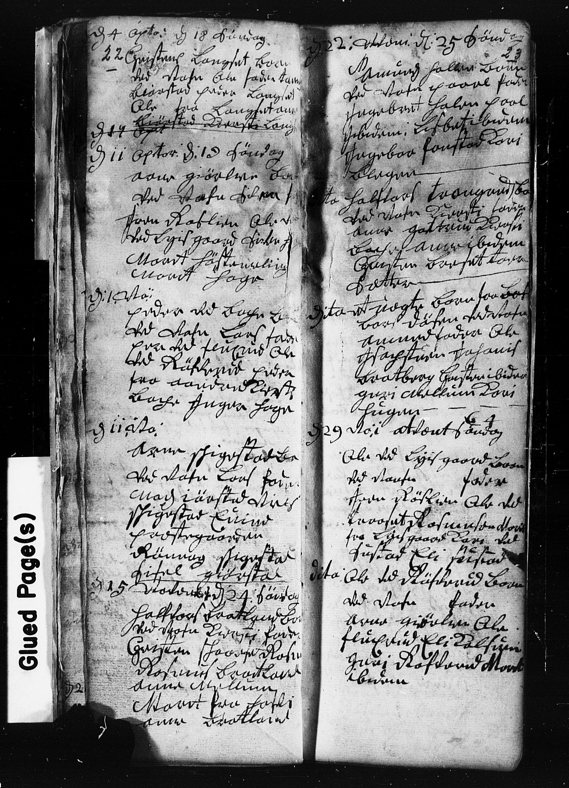Fåberg prestekontor, SAH/PREST-086/H/Ha/Hab/L0001: Parish register (copy) no. 1, 1727-1767, p. 22-23