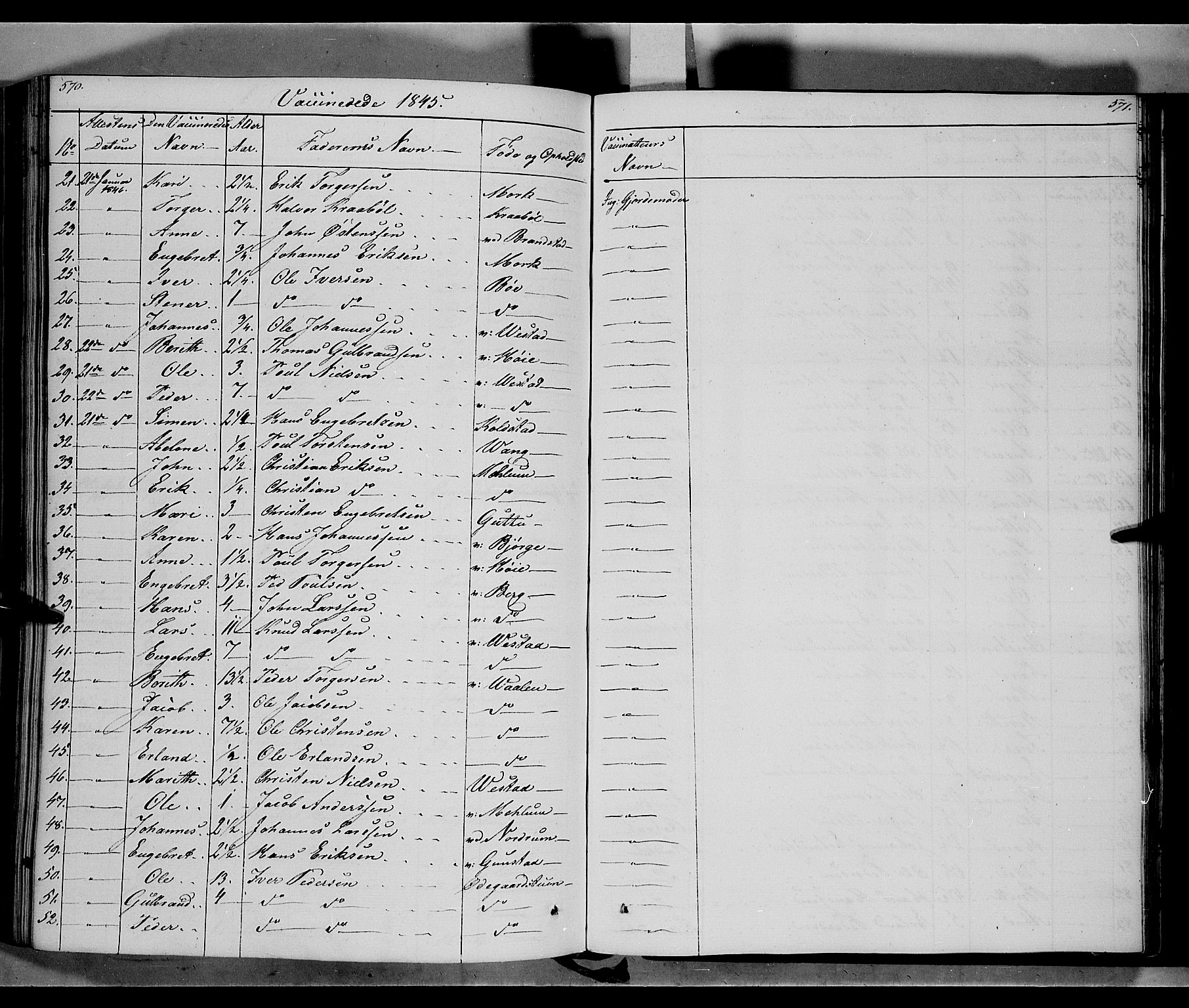 Ringebu prestekontor, SAH/PREST-082/H/Ha/Haa/L0005: Parish register (official) no. 5, 1839-1848, p. 570-571