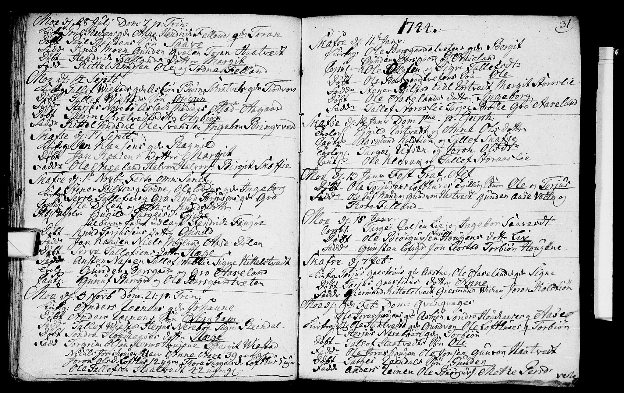 Mo kirkebøker, SAKO/A-286/F/Fa/L0001: Parish register (official) no. I 1, 1724-1748, p. 31