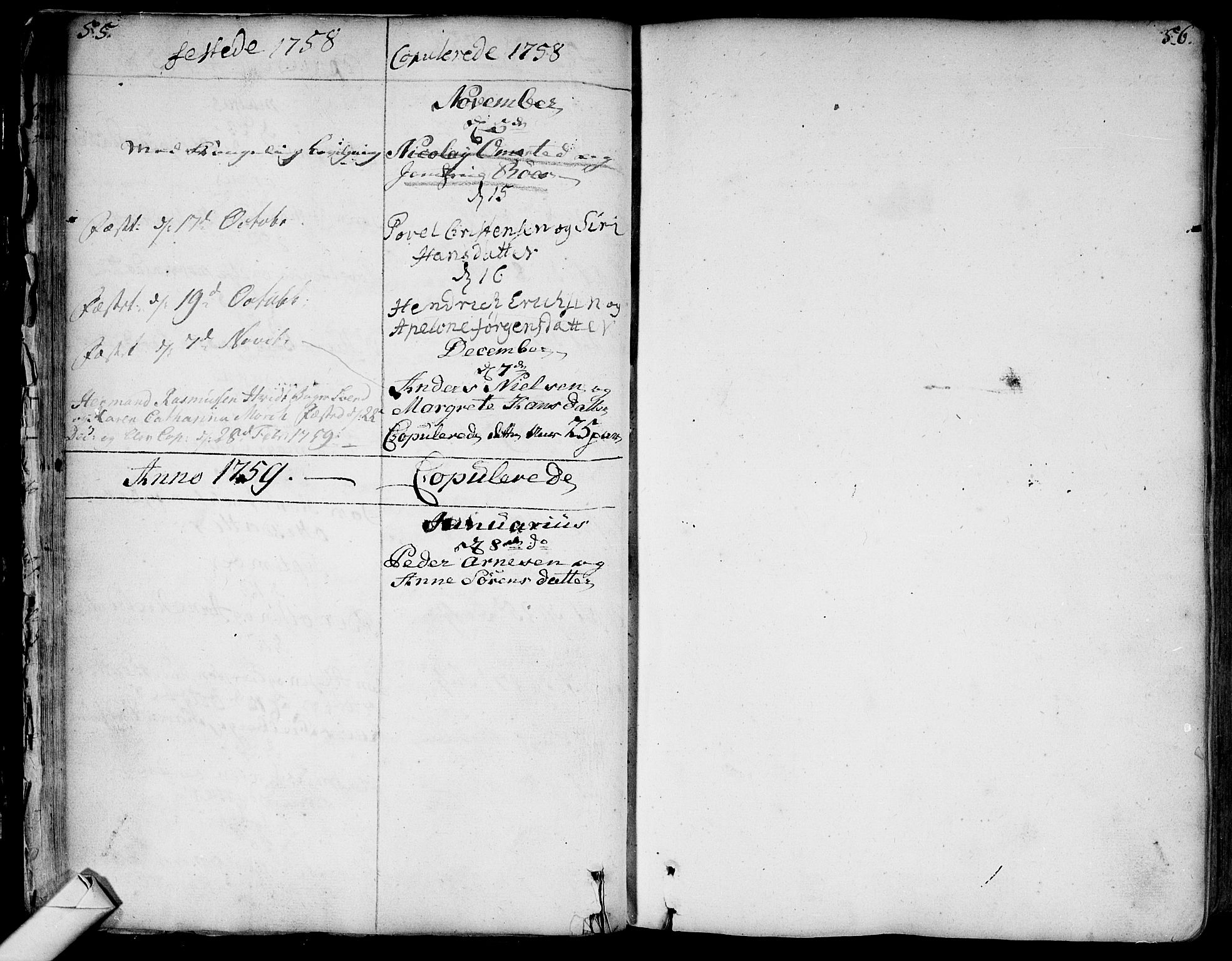 Bragernes kirkebøker, AV/SAKO-A-6/F/Fa/L0004: Parish register (official) no. I 4, 1734-1759, p. 55-56