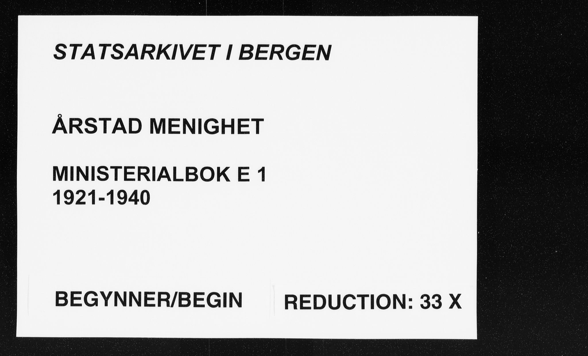 Årstad Sokneprestembete, AV/SAB-A-79301/H/Haa/L0010: Parish register (official) no. E 1, 1921-1940