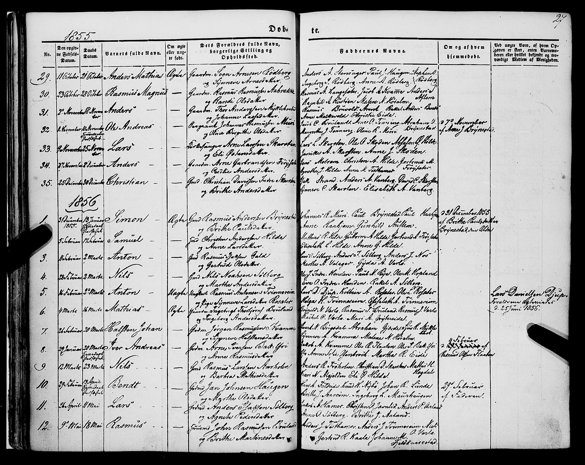 Innvik sokneprestembete, AV/SAB-A-80501: Parish register (official) no. A 5, 1847-1865, p. 27