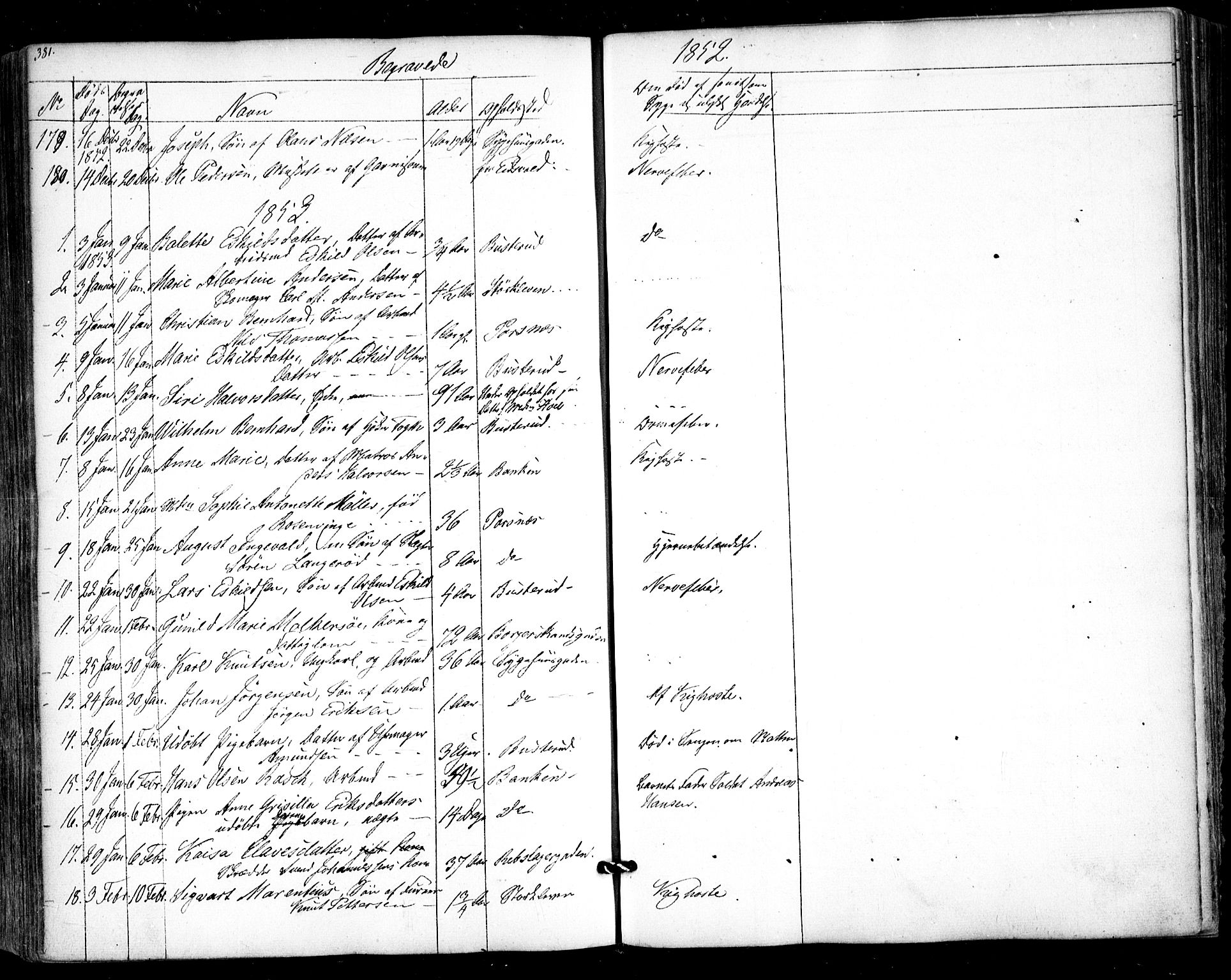 Halden prestekontor Kirkebøker, AV/SAO-A-10909/F/Fa/L0006: Parish register (official) no. I 6, 1845-1856, p. 381