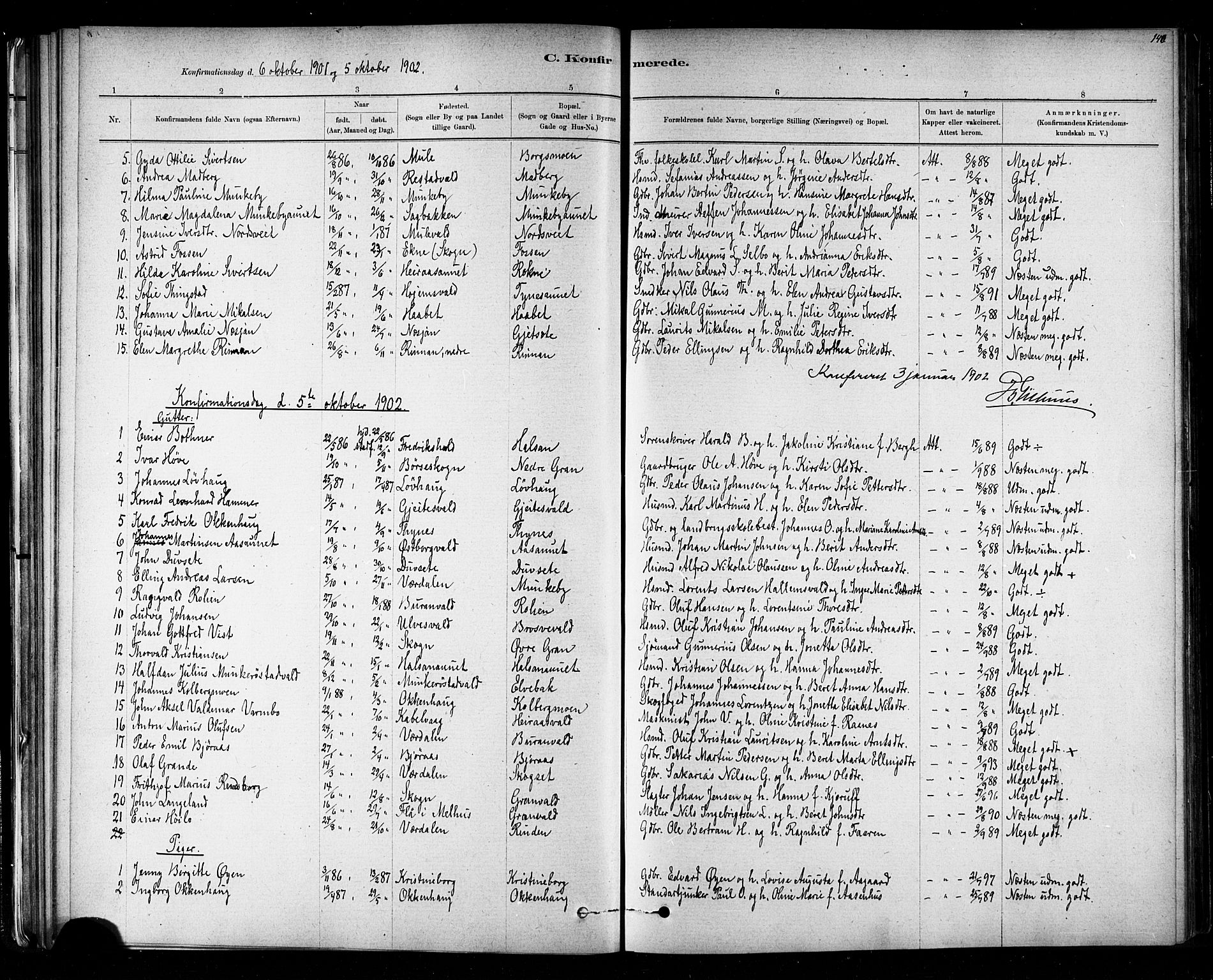 Ministerialprotokoller, klokkerbøker og fødselsregistre - Nord-Trøndelag, SAT/A-1458/721/L0208: Parish register (copy) no. 721C01, 1880-1917, p. 140