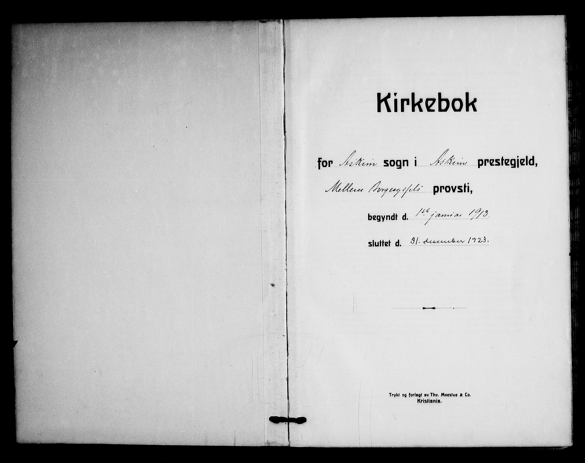 Askim prestekontor Kirkebøker, AV/SAO-A-10900/F/Fa/L0009: Parish register (official) no. 9, 1913-1923