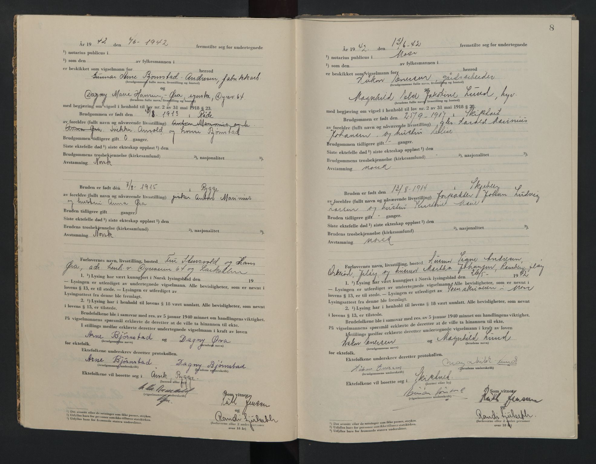 Moss sorenskriveri, AV/SAO-A-10168, 1942-1943, p. 8