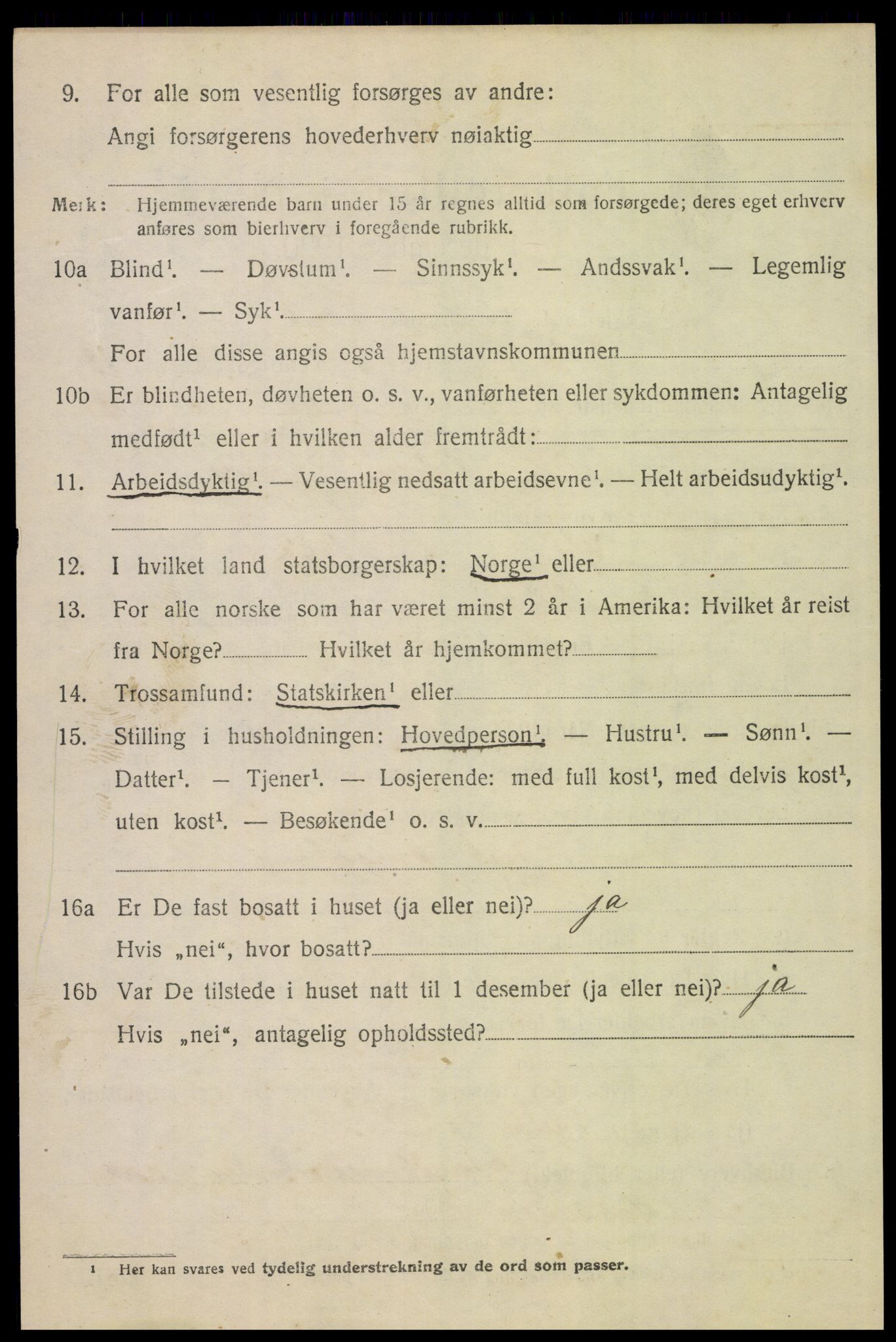 SAH, 1920 census for Tolga, 1920, p. 5818