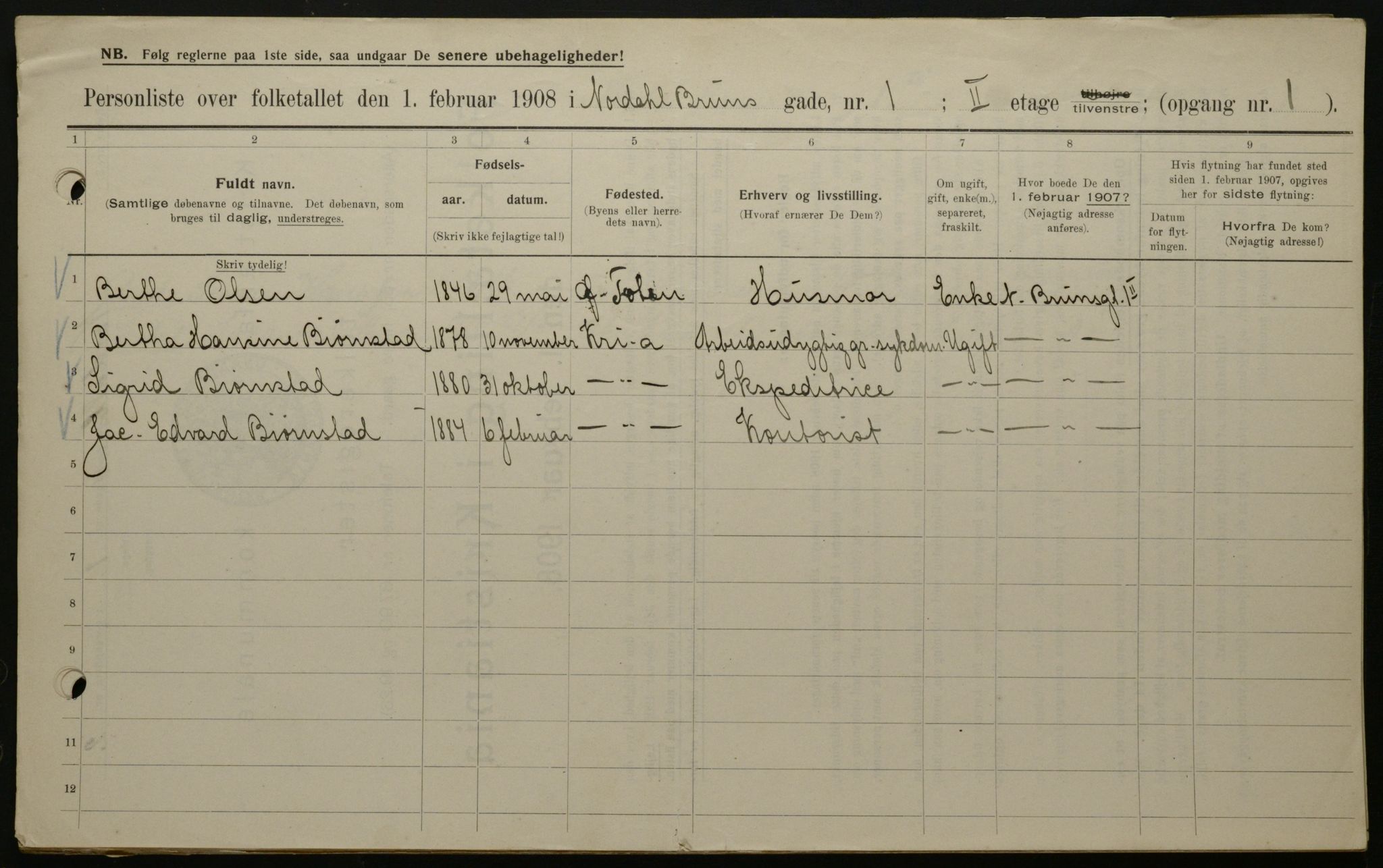 OBA, Municipal Census 1908 for Kristiania, 1908, p. 64795