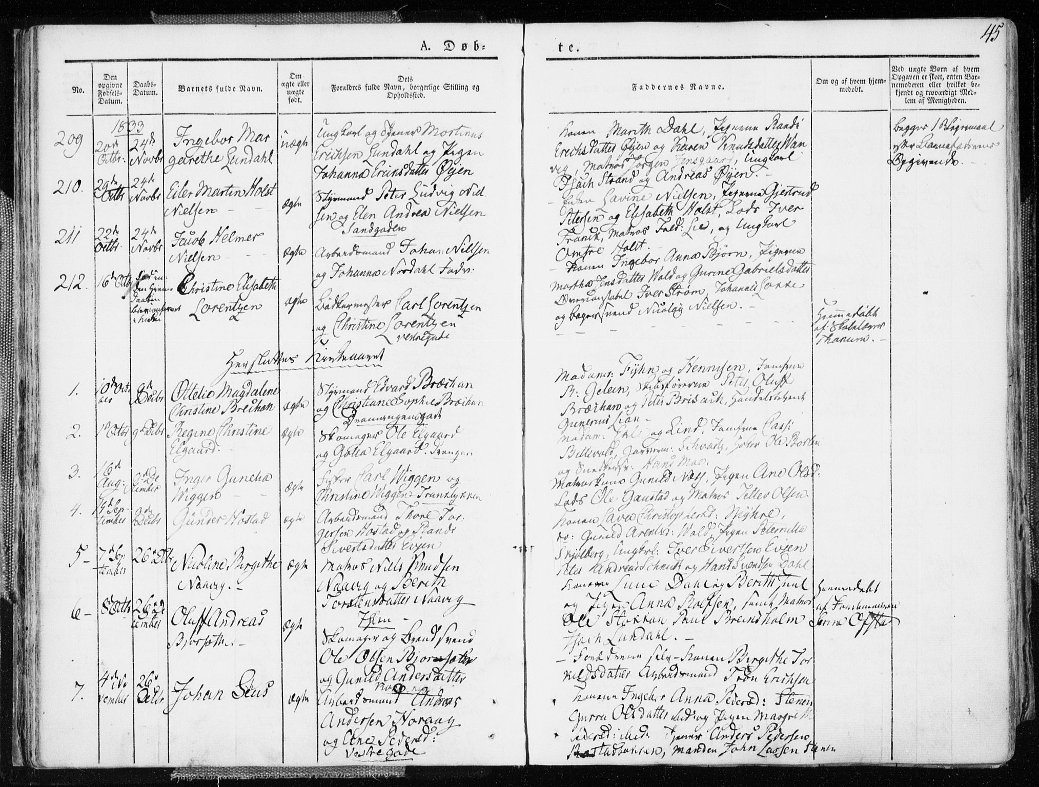 Ministerialprotokoller, klokkerbøker og fødselsregistre - Sør-Trøndelag, SAT/A-1456/601/L0047: Parish register (official) no. 601A15, 1831-1839, p. 45