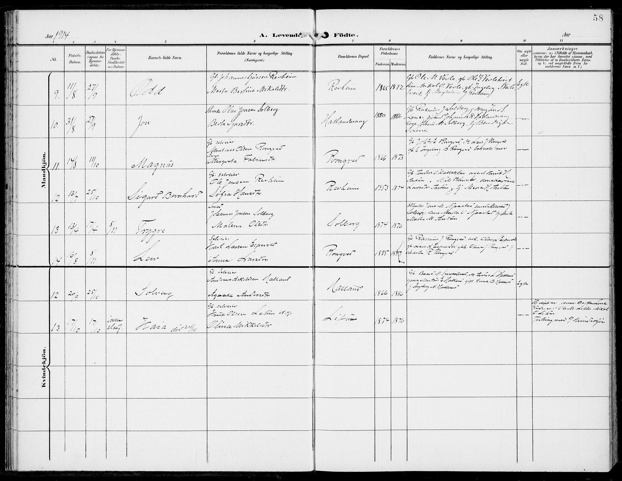 Haus sokneprestembete, AV/SAB-A-75601/H/Haa: Parish register (official) no. C  2, 1900-1915, p. 58