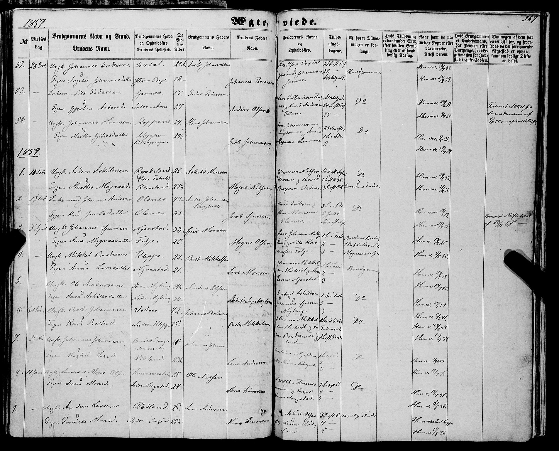 Haus sokneprestembete, SAB/A-75601/H/Haa: Parish register (official) no. A 17, 1858-1870, p. 267