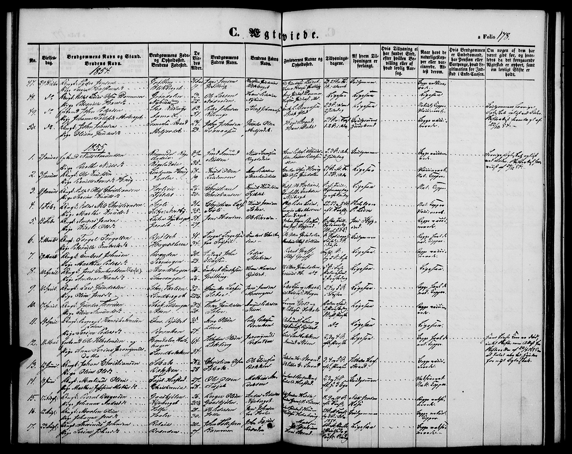Elverum prestekontor, SAH/PREST-044/H/Ha/Hab/L0002: Parish register (copy) no. 2, 1845-1855, p. 178
