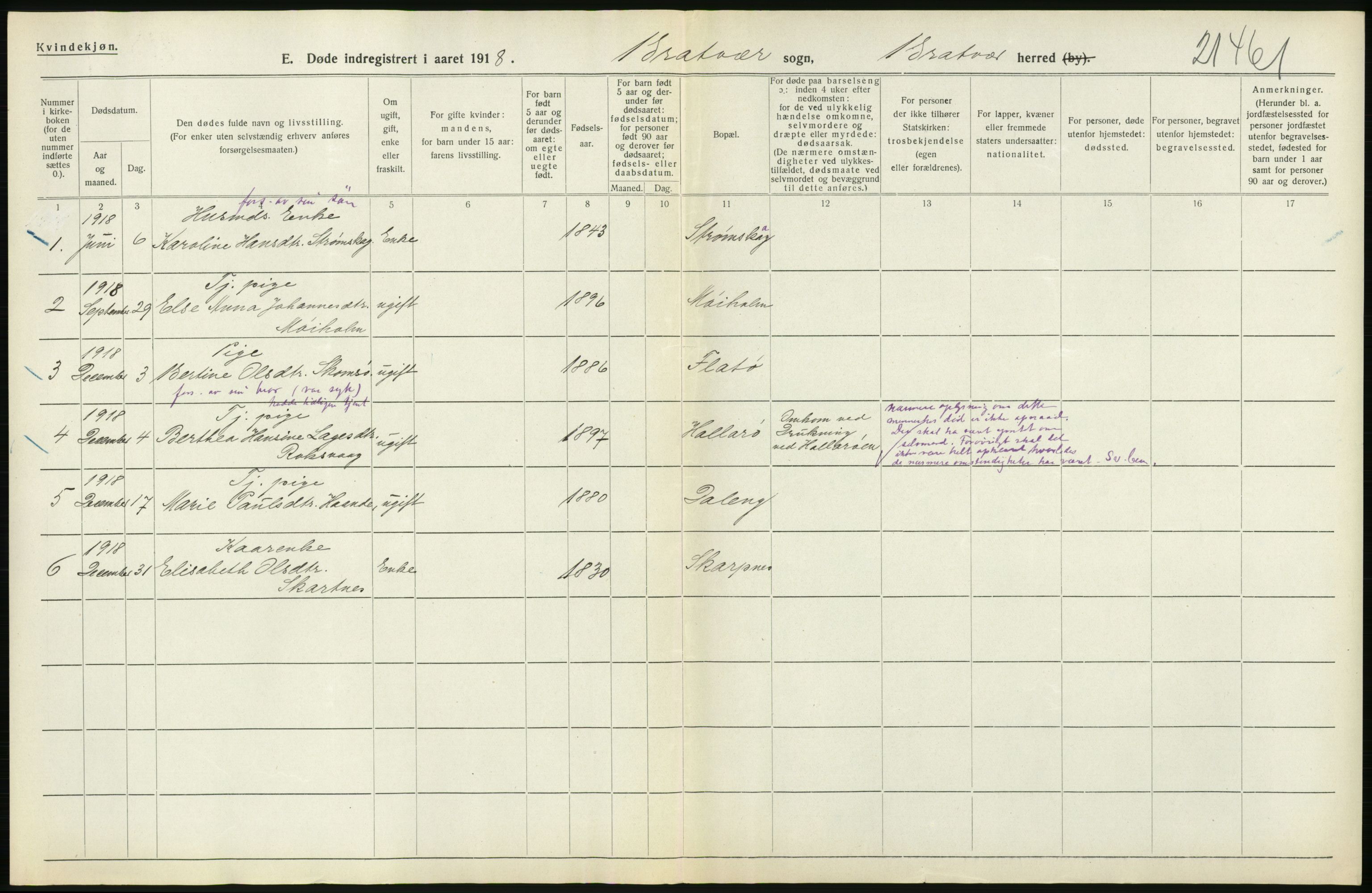 Statistisk sentralbyrå, Sosiodemografiske emner, Befolkning, RA/S-2228/D/Df/Dfb/Dfbh/L0045: Møre fylke: Døde. Bygder og byer., 1918, p. 290