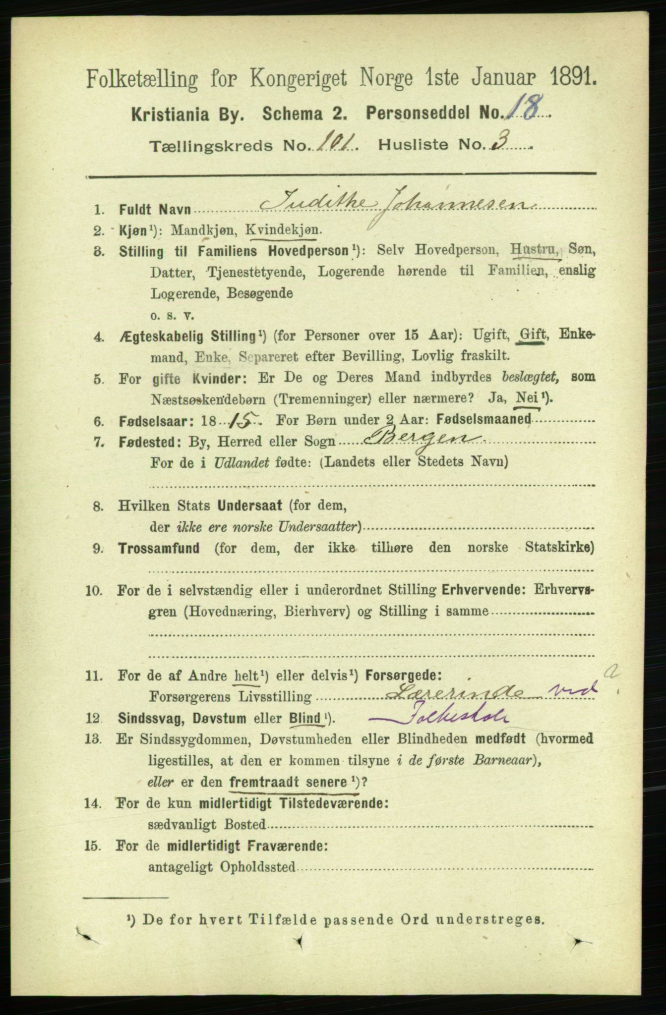 RA, 1891 census for 0301 Kristiania, 1891, p. 50052