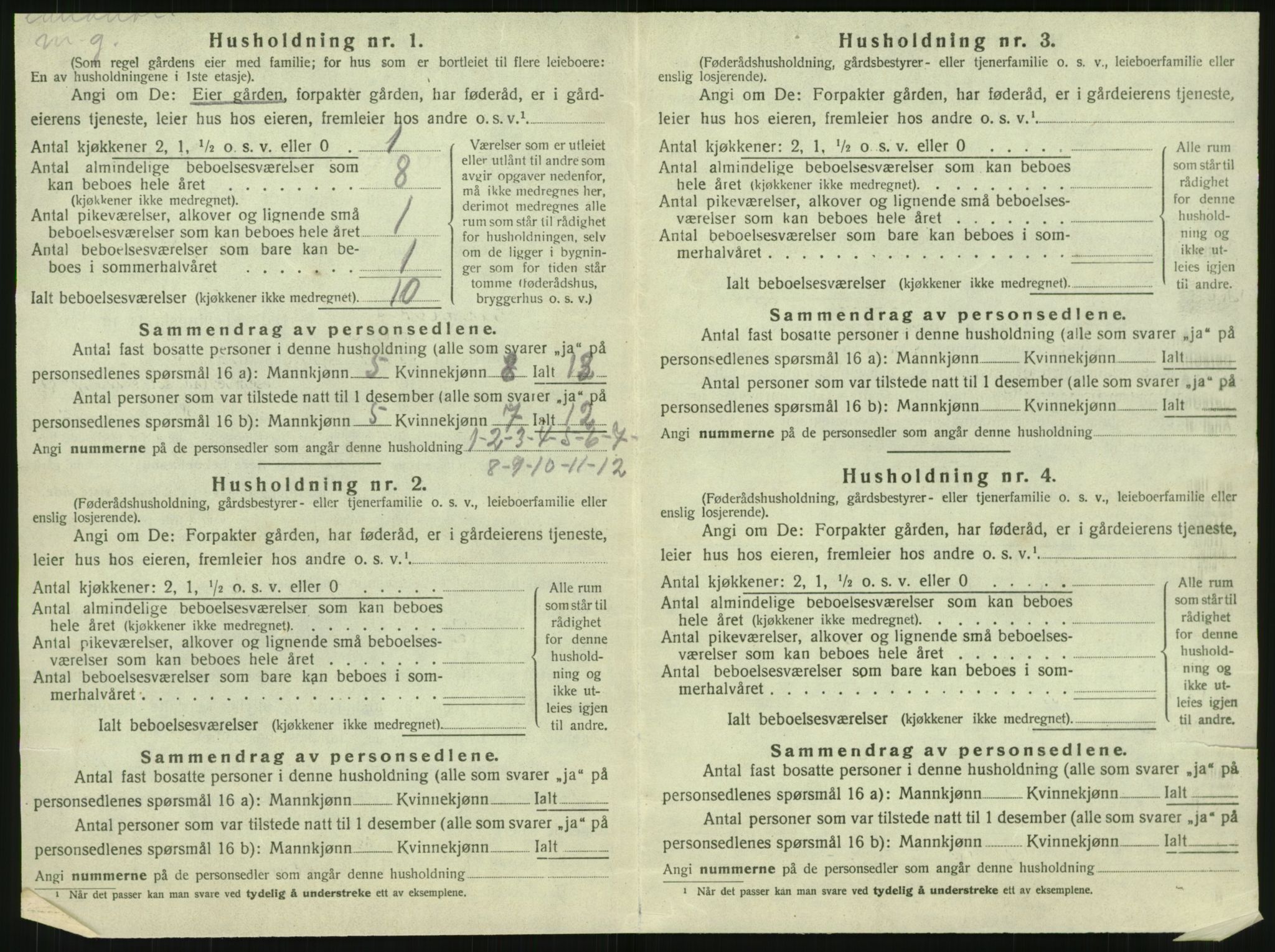 SAT, 1920 census for Verdal, 1920, p. 2342