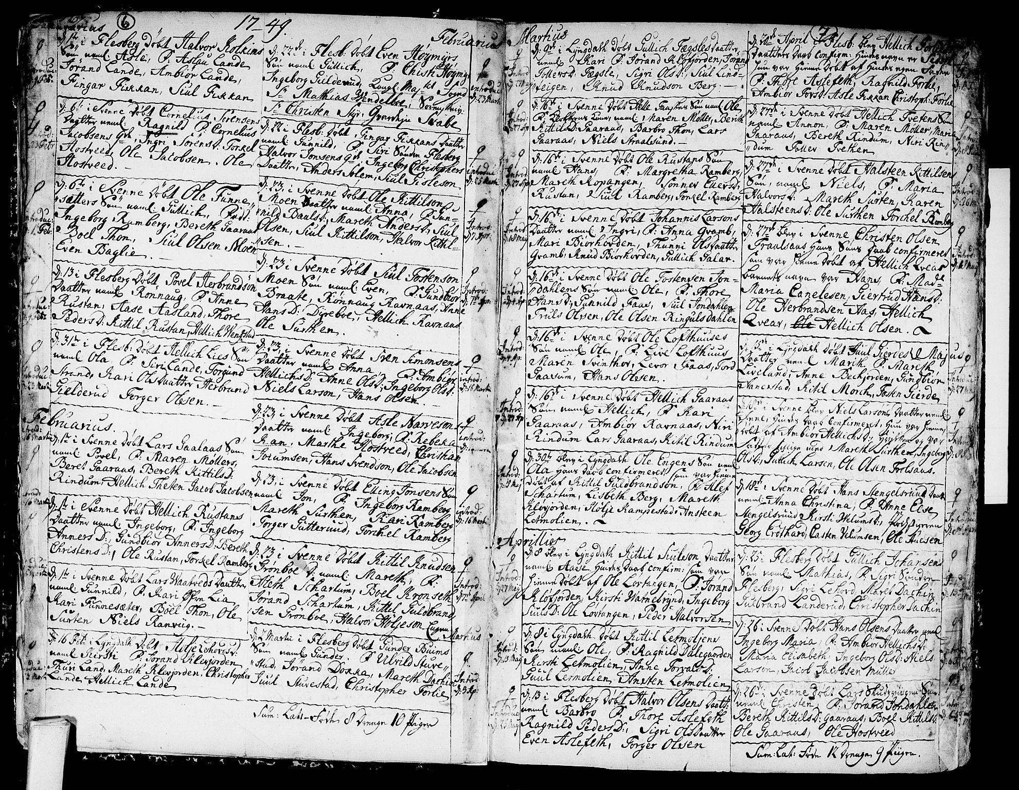 Flesberg kirkebøker, SAKO/A-18/F/Fa/L0003: Parish register (official) no. I 3, 1748-1790, p. 6-7