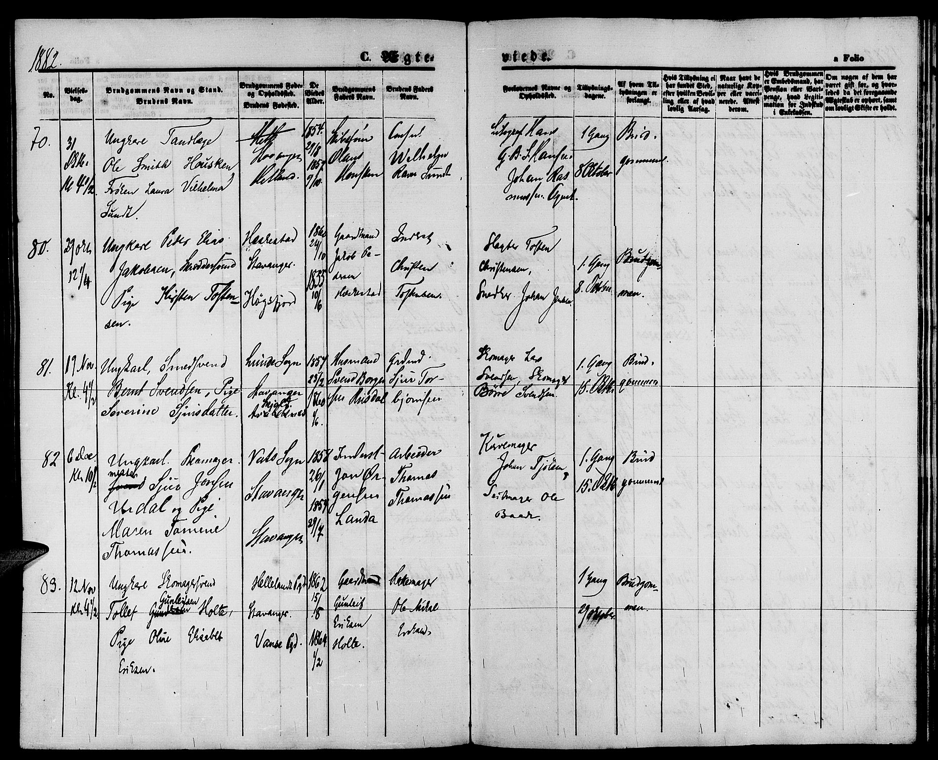 St. Petri sokneprestkontor, AV/SAST-A-101813/001/30/30BB/L0003: Parish register (copy) no. B 3, 1873-1885