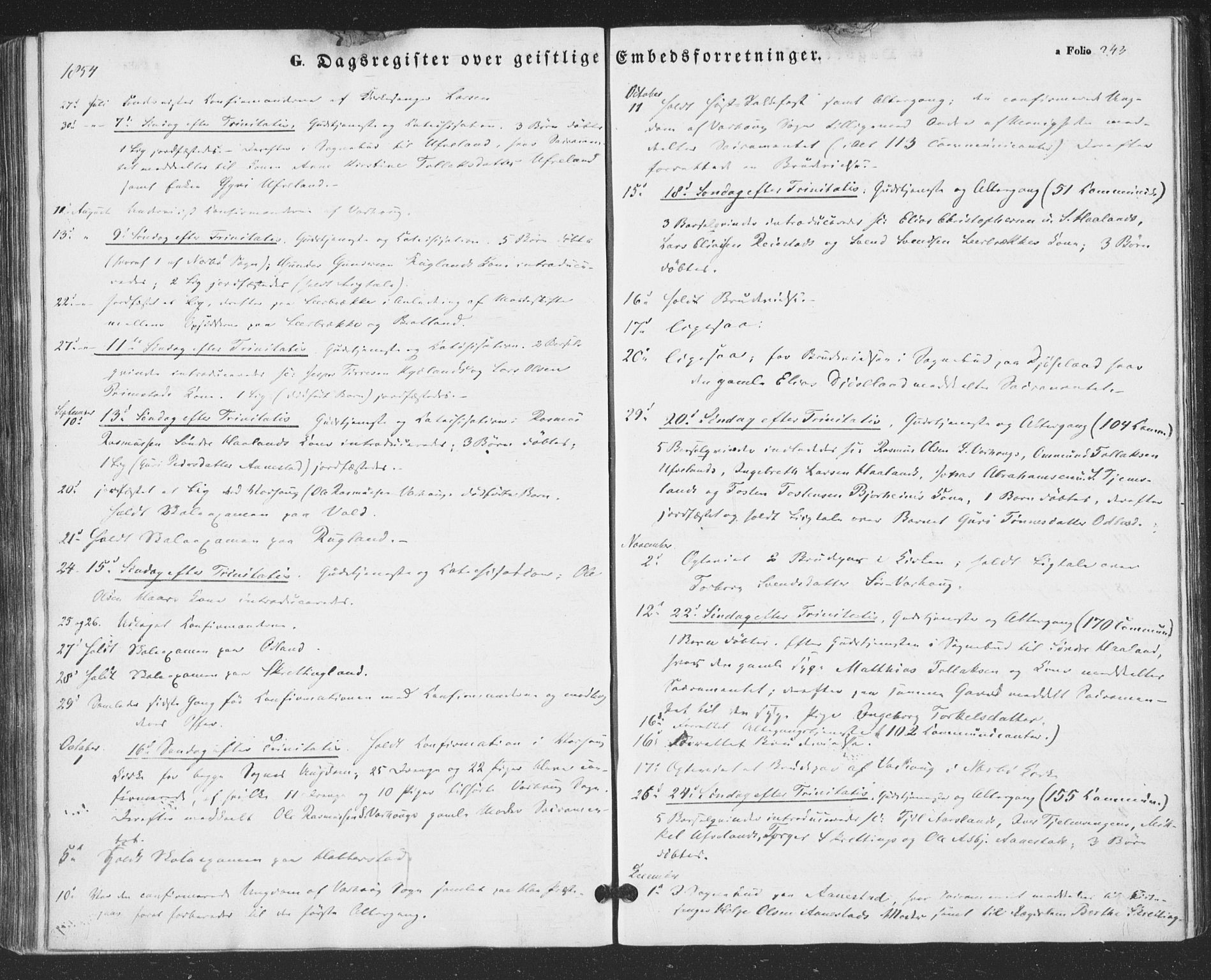 Hå sokneprestkontor, AV/SAST-A-101801/001/30BA/L0007: Parish register (official) no. A 6, 1842-1855, p. 243