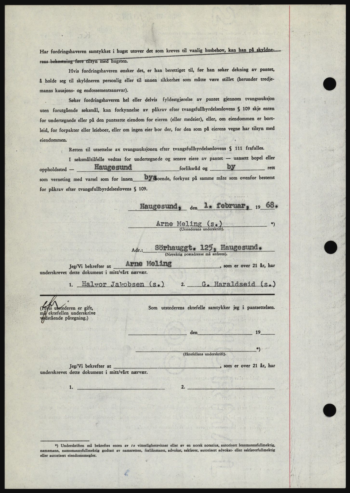 Haugesund tingrett, SAST/A-101415/01/II/IIC/L0058: Mortgage book no. B 58, 1967-1968, Diary no: : 290/1968