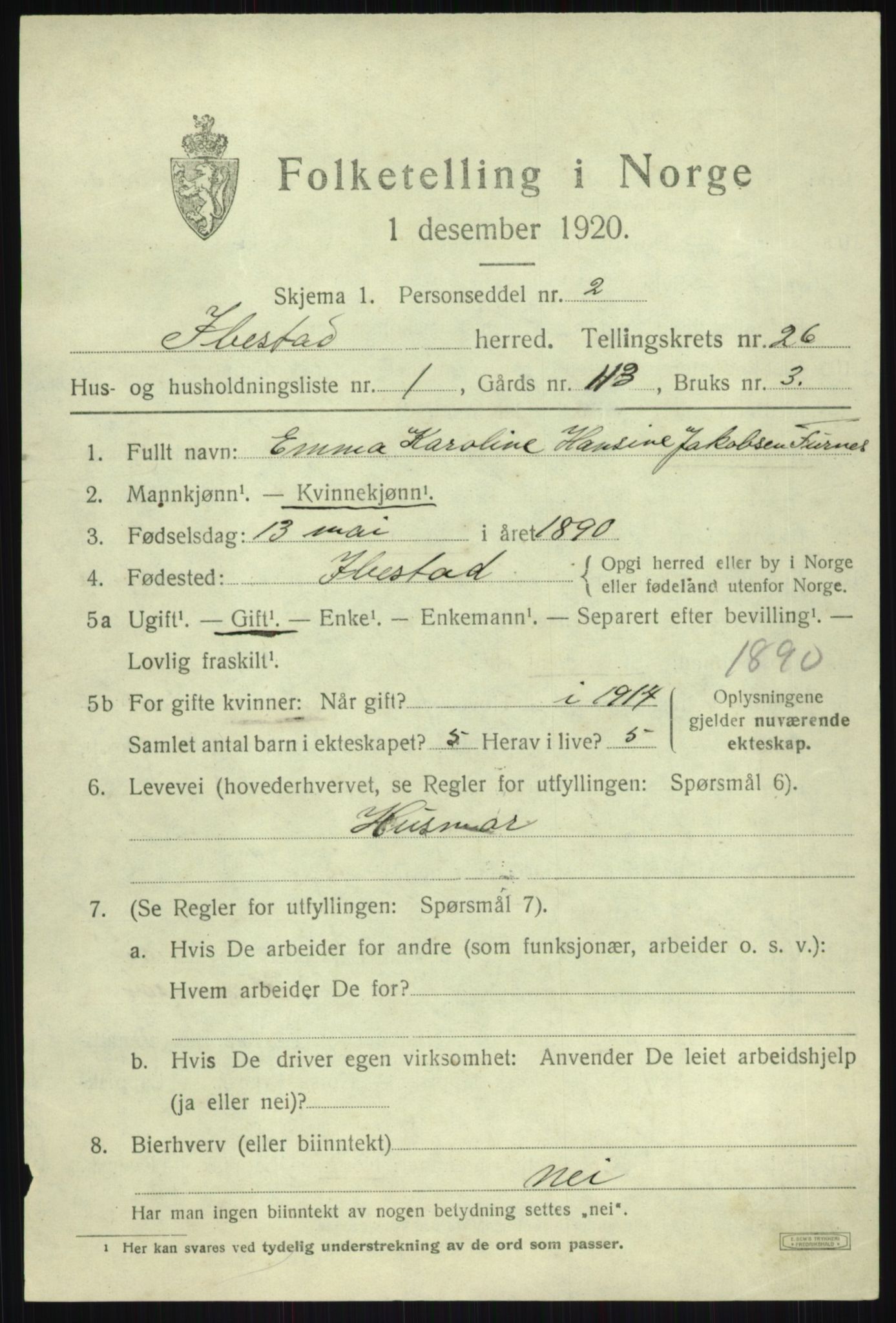 SATØ, 1920 census for Ibestad, 1920, p. 13649