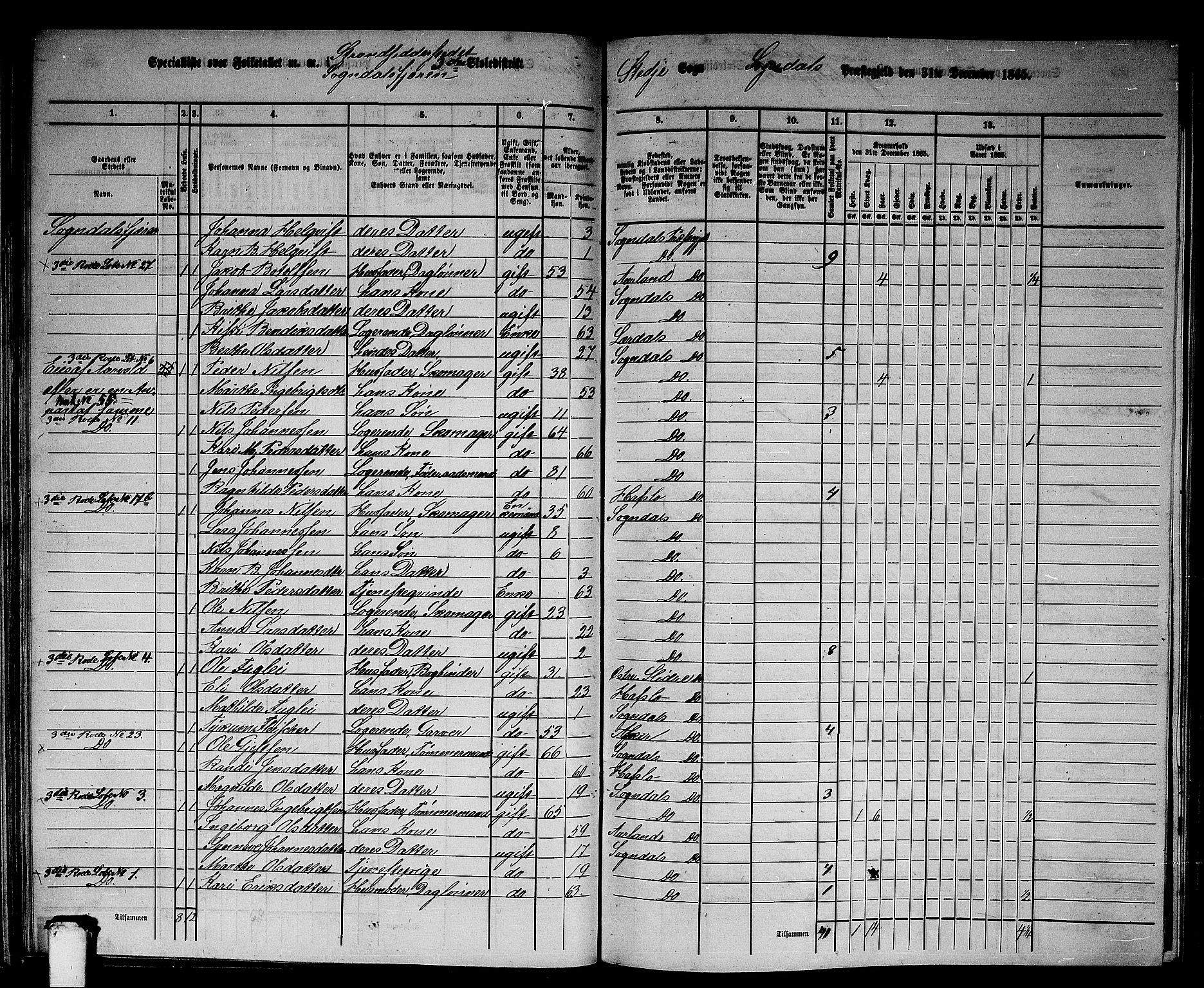 RA, 1865 census for Sogndal, 1865, p. 58