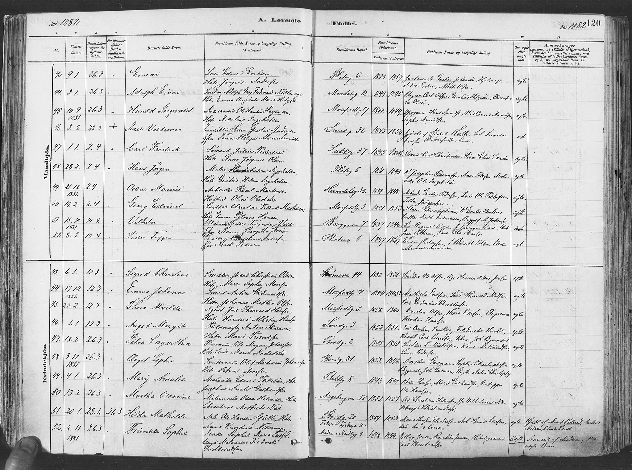 Grønland prestekontor Kirkebøker, SAO/A-10848/F/Fa/L0007: Parish register (official) no. 7, 1878-1888, p. 120