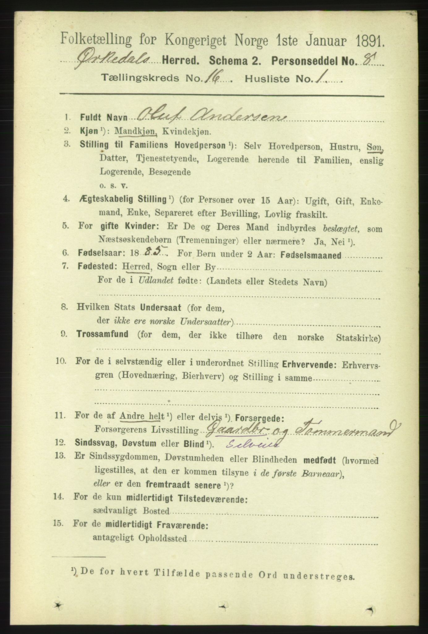 RA, 1891 census for 1638 Orkdal, 1891, p. 7158