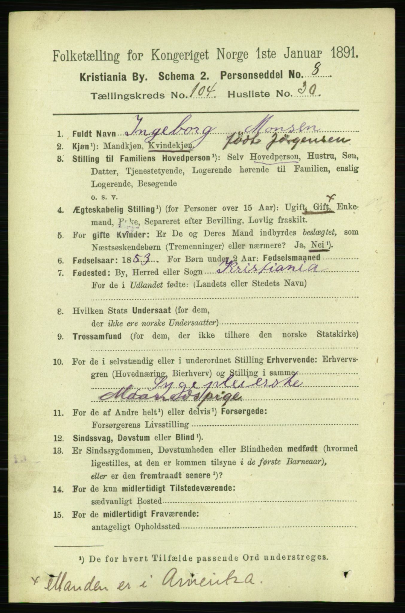 RA, 1891 census for 0301 Kristiania, 1891, p. 52790